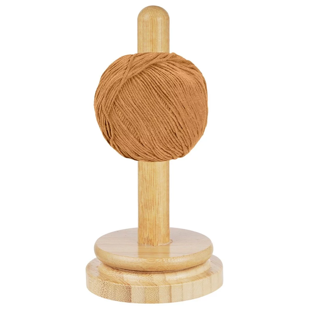 Wooden Yarn Holder, Yarn Holder with Twirling Mechanism, Skein Holder, Classic Wooden Yarn Spinner, Yarn Spool and Thread Holder, Wool Spindle for Knitting, Crocheting, Embroidery Accessory