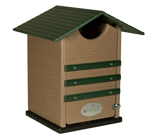JCs Wildlife Ultimate Poly Screech Owl/Saw-Whet Owl House (Green/Tan)