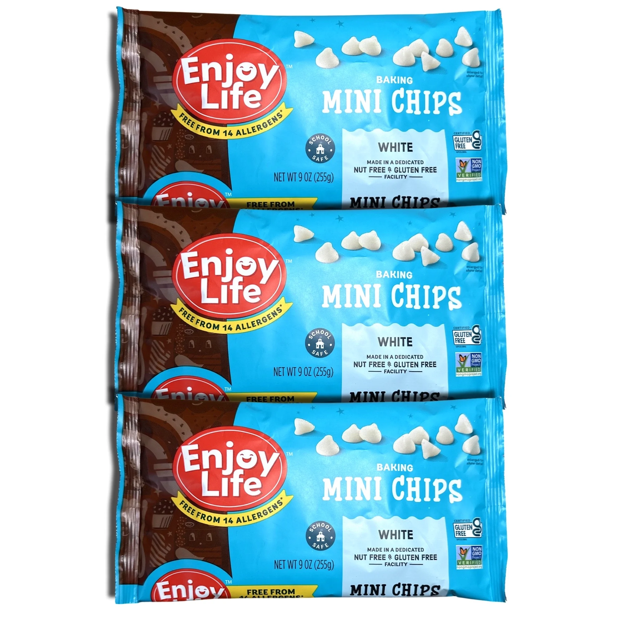 (5 pack) White Chocolate Mini Baking Chips, Allergen Free, School Approved | 9 Ounce | Value Pack of 3