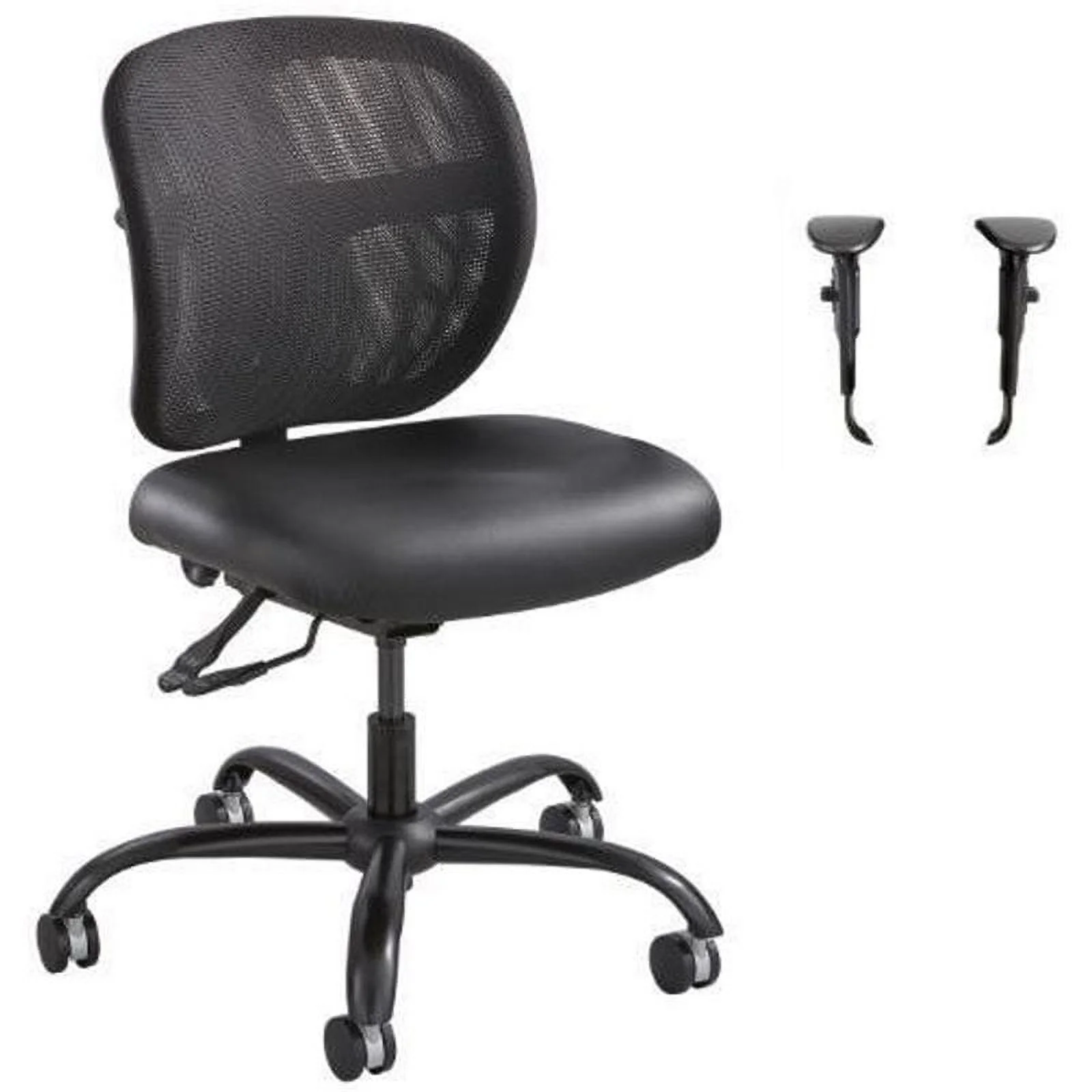 Safco 1 Mesh Task Office Chair with Alday Arm Set in Black