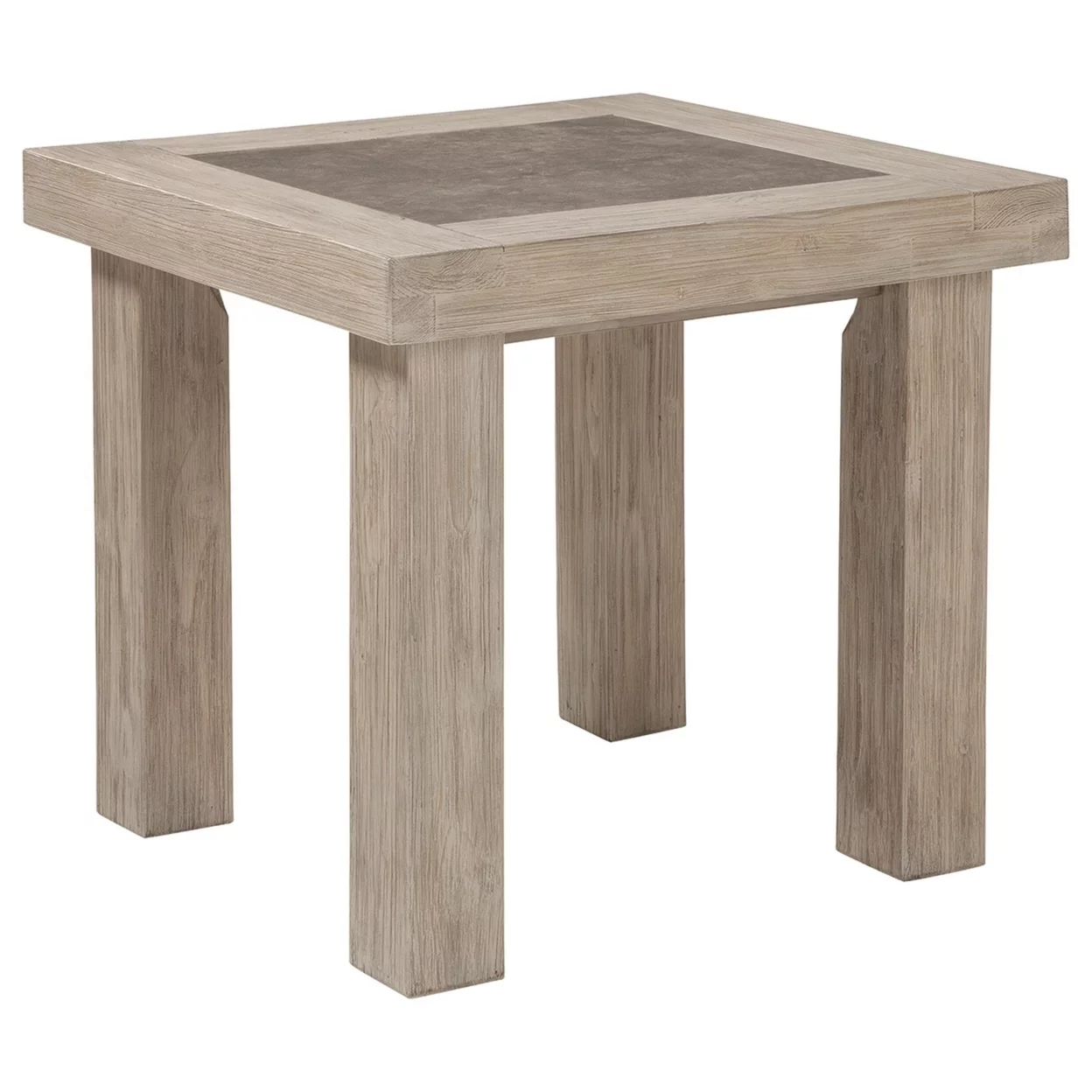24 Inches Wooden End Table with Grains Brown - Saltoro Sherpi