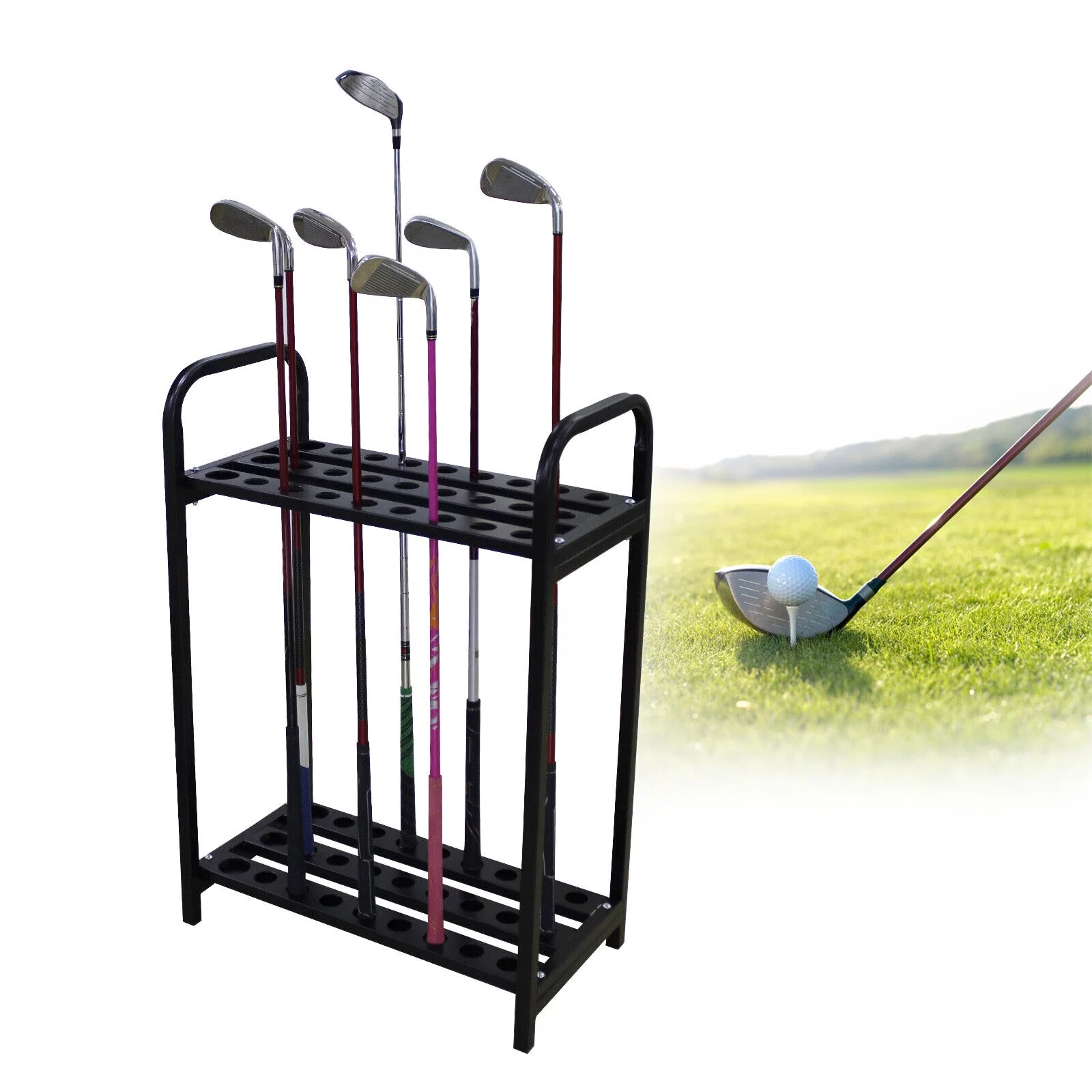 27 Clubs Holder Organizer, Golf Clubs Display Metal Rack Golf Floor Stand Holder 31.5