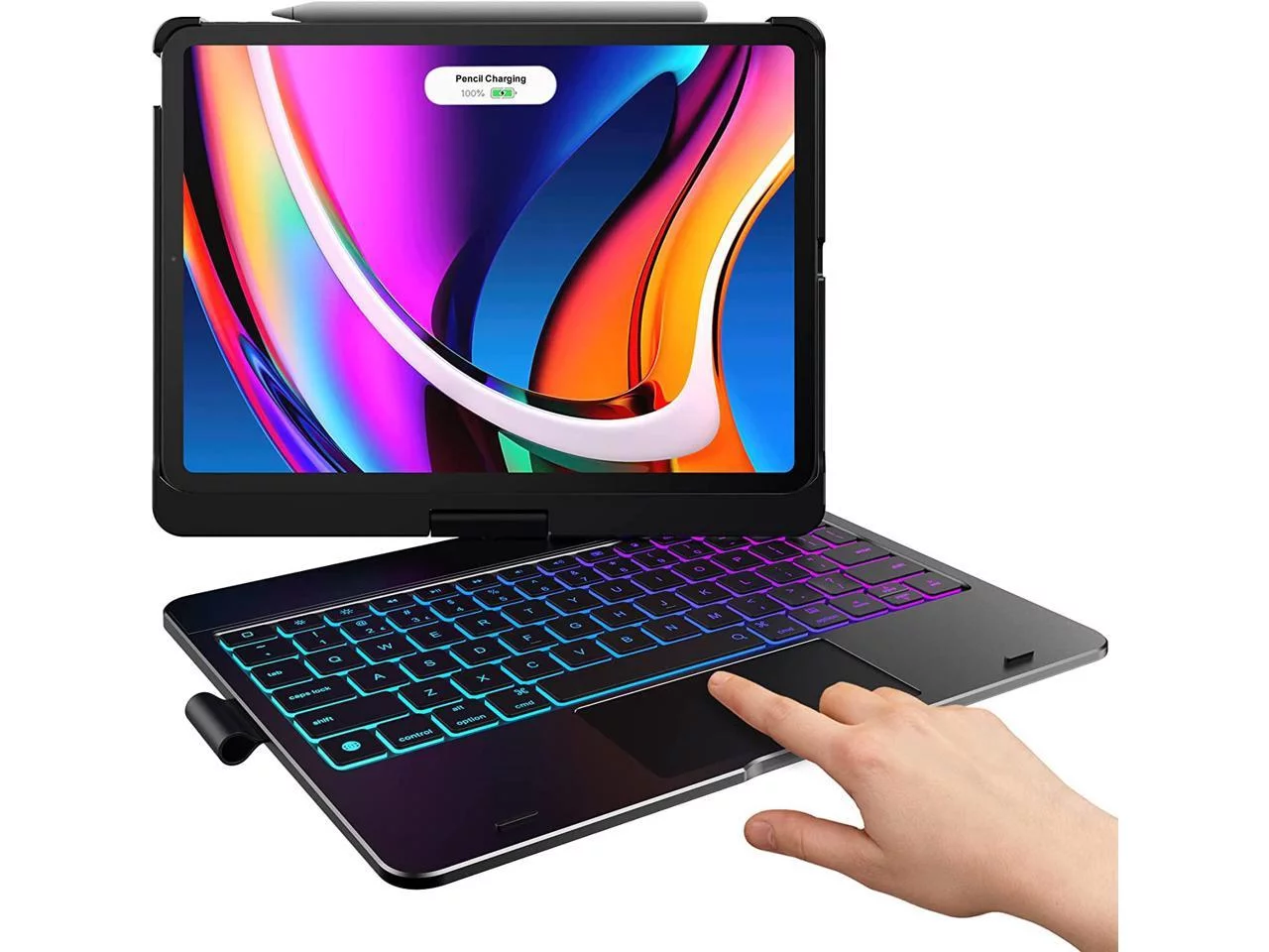 Touchpad Case with Keyboard for iPad 10th Generation 10.9 inch 2022, Trackpad - 360° Rotatable - Wireless Backlit Keyboard Cover with Pencil Holder