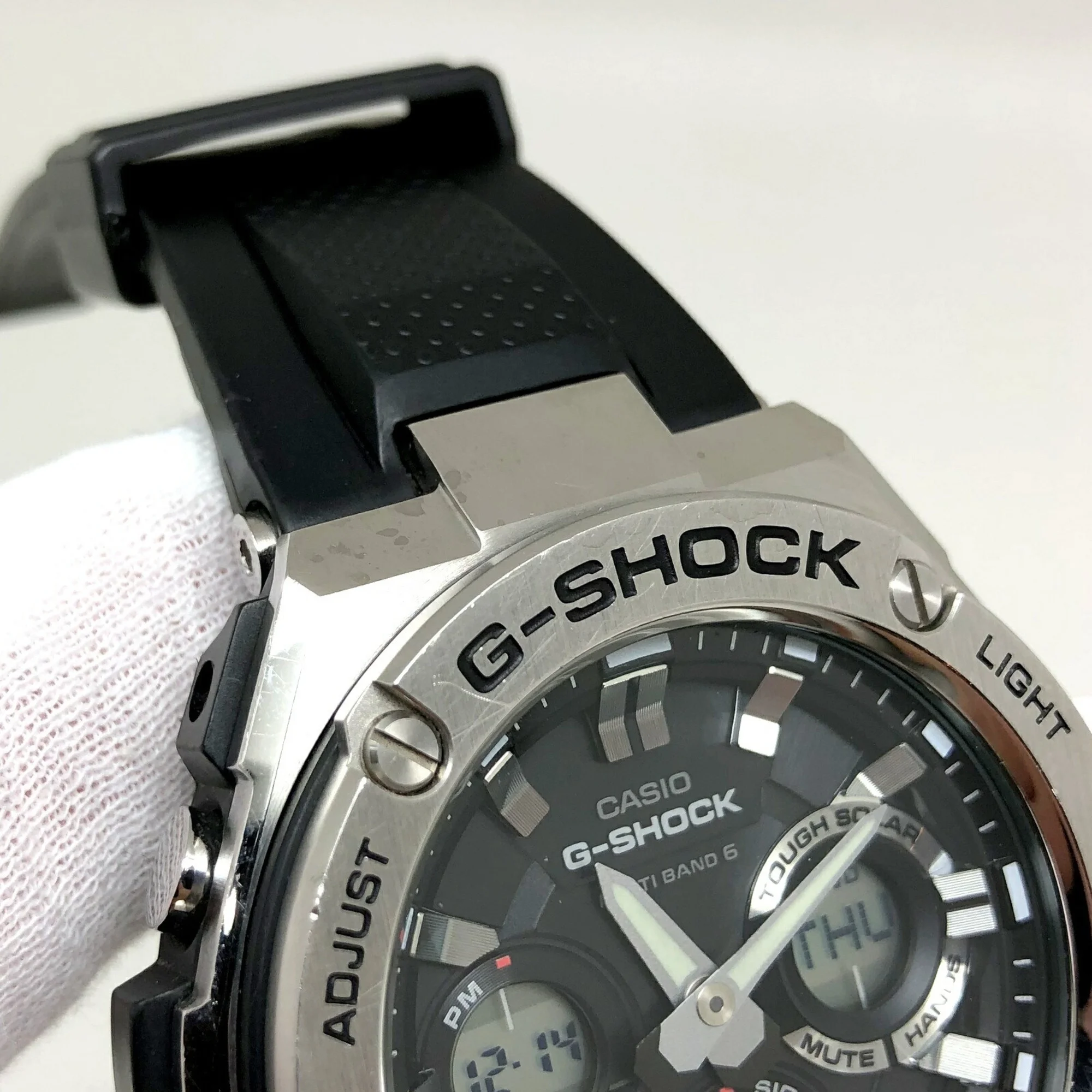 Pre-Owned CASIO Casio G-SHOCK Watch GST-W110-1A G-STEEL G Steel Radio Solar Tough Silver Black Ana-Digi Men's ITG2BWUV5DOY (Fair)