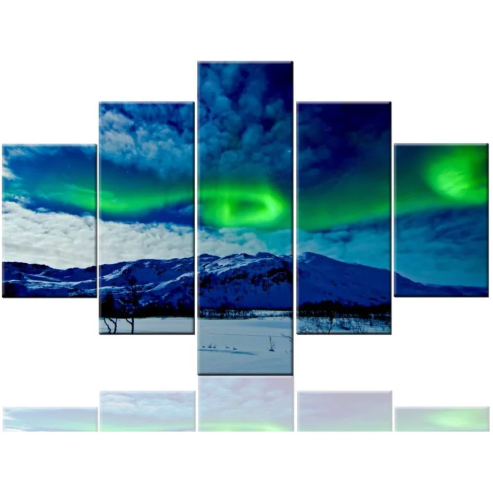 TISHIRON 5PCS Framed Landscape Theme Canvas Wall Art Set,60