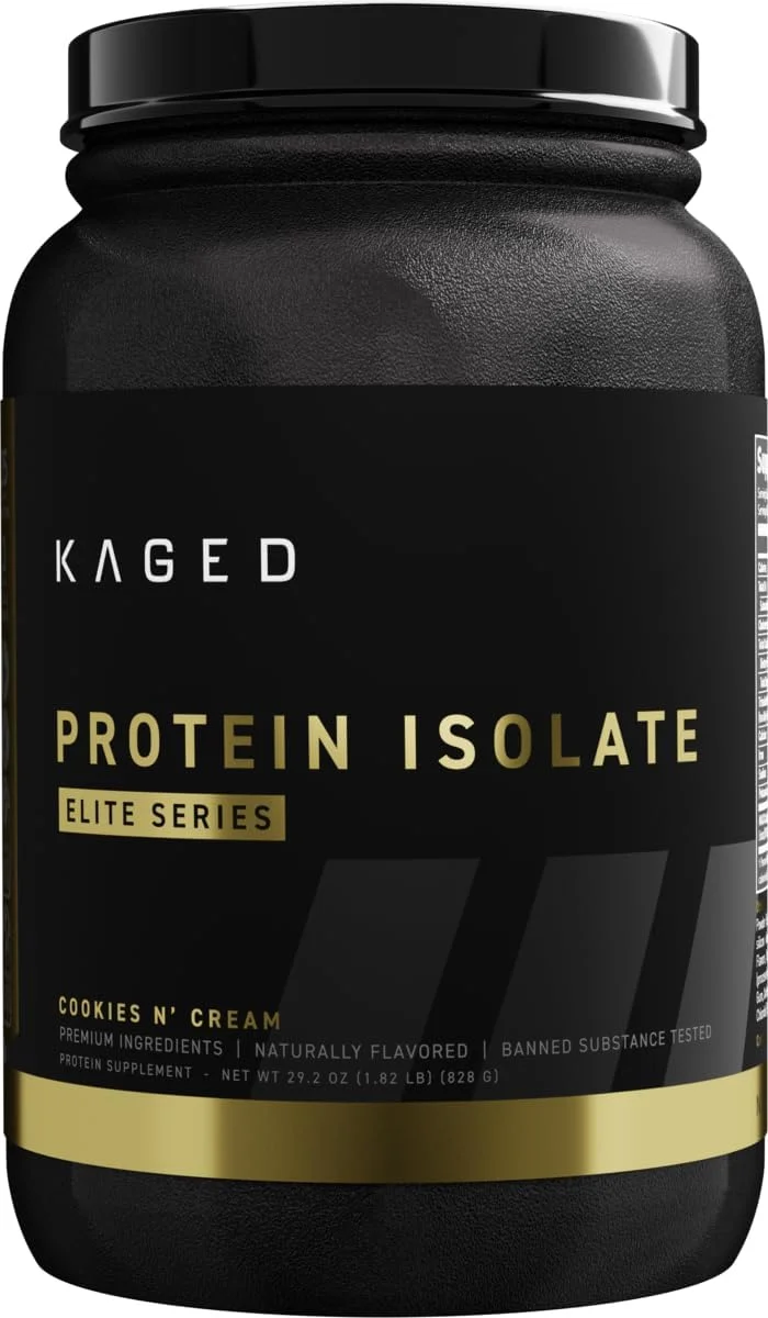 Kaged Protein Powder Elite: 100% Isolate Blend Whey, Casein, and Milk Protein, Cookies and Cream, 2lbs