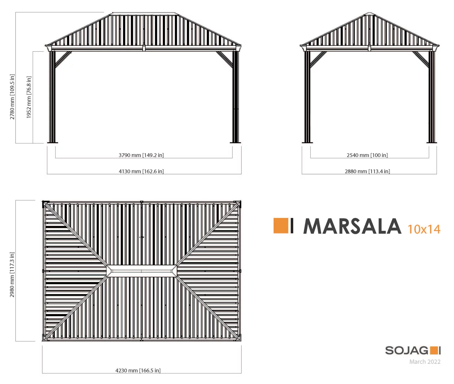 Sojag Marsala 10 ft. x 14 ft. Gazebo