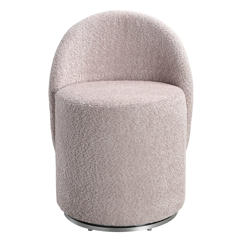 Lystra Swivel Vanity Chair in Dusty Rose Fabric - Fully Assembled