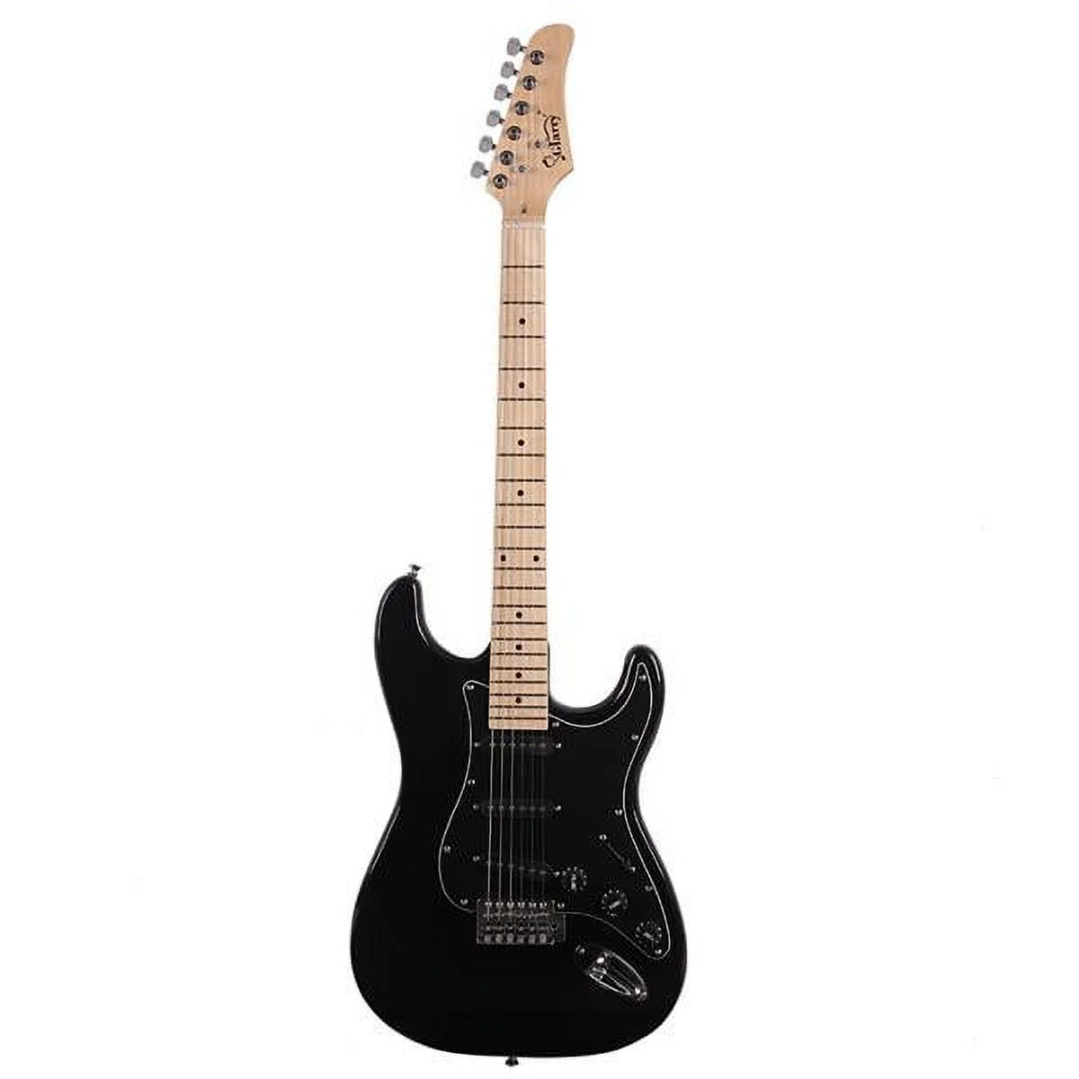 Fithood Glarry GST Stylish Electric Guitar Kit with Black Pickguard Black