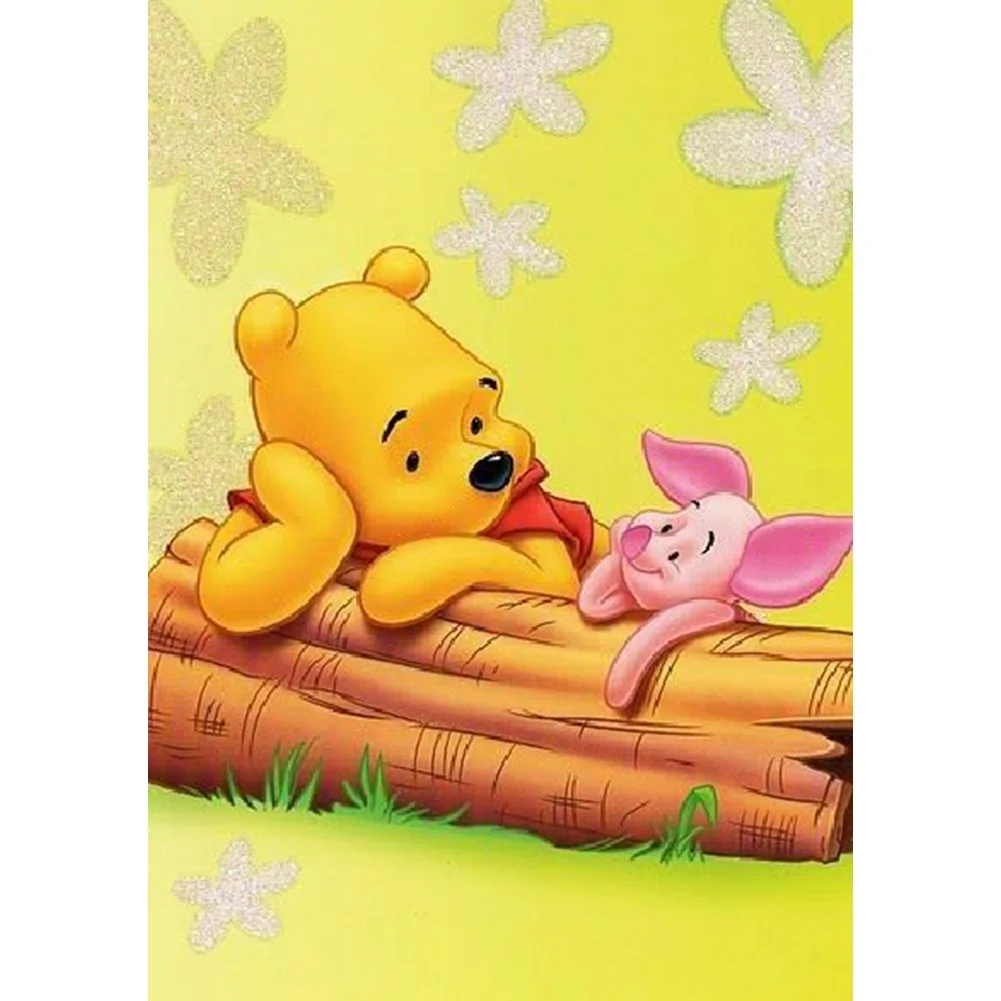 5D Diamond Painting Kits for Adults Winnie the Pooh DIY Rhinestone Embroidery Set Paint with Diamonds Art by Number Kits Cross Stitch Home Wall Craft Decoration 12X16 inch