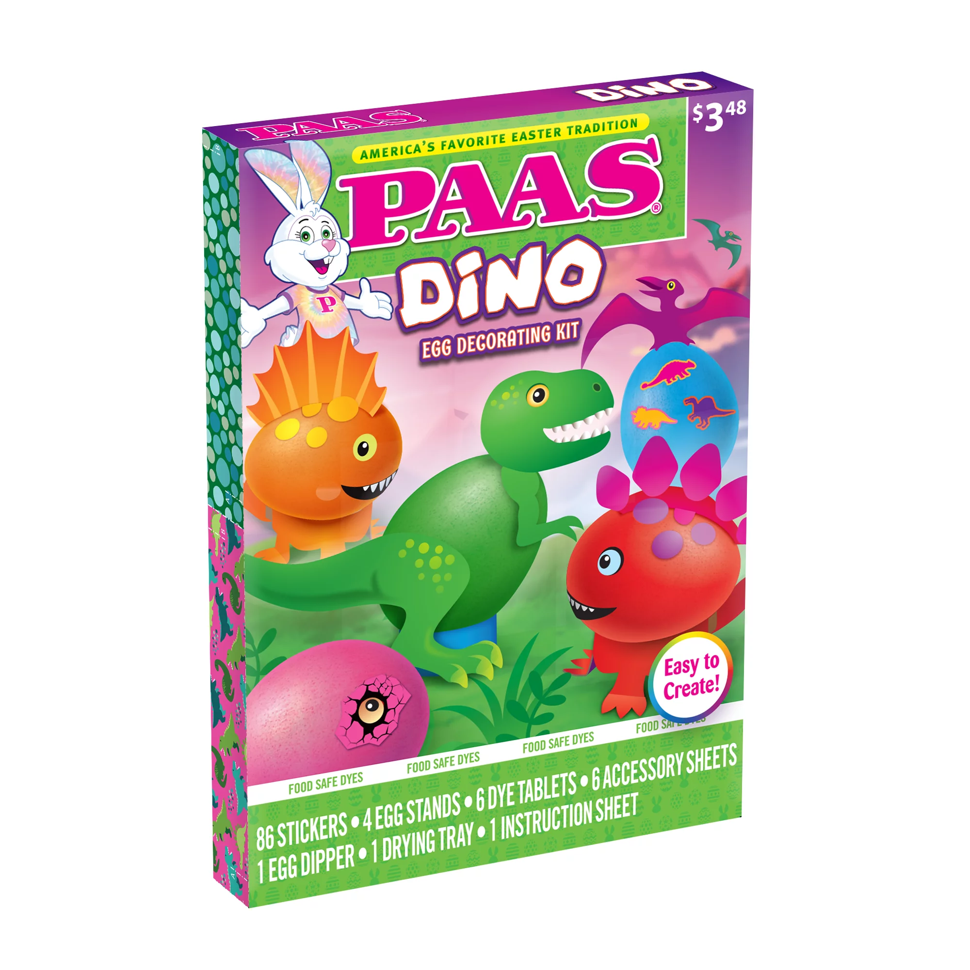PAAS Easter Egg Decorating and Dye Kit, Dino Eggs, 1 Kit
