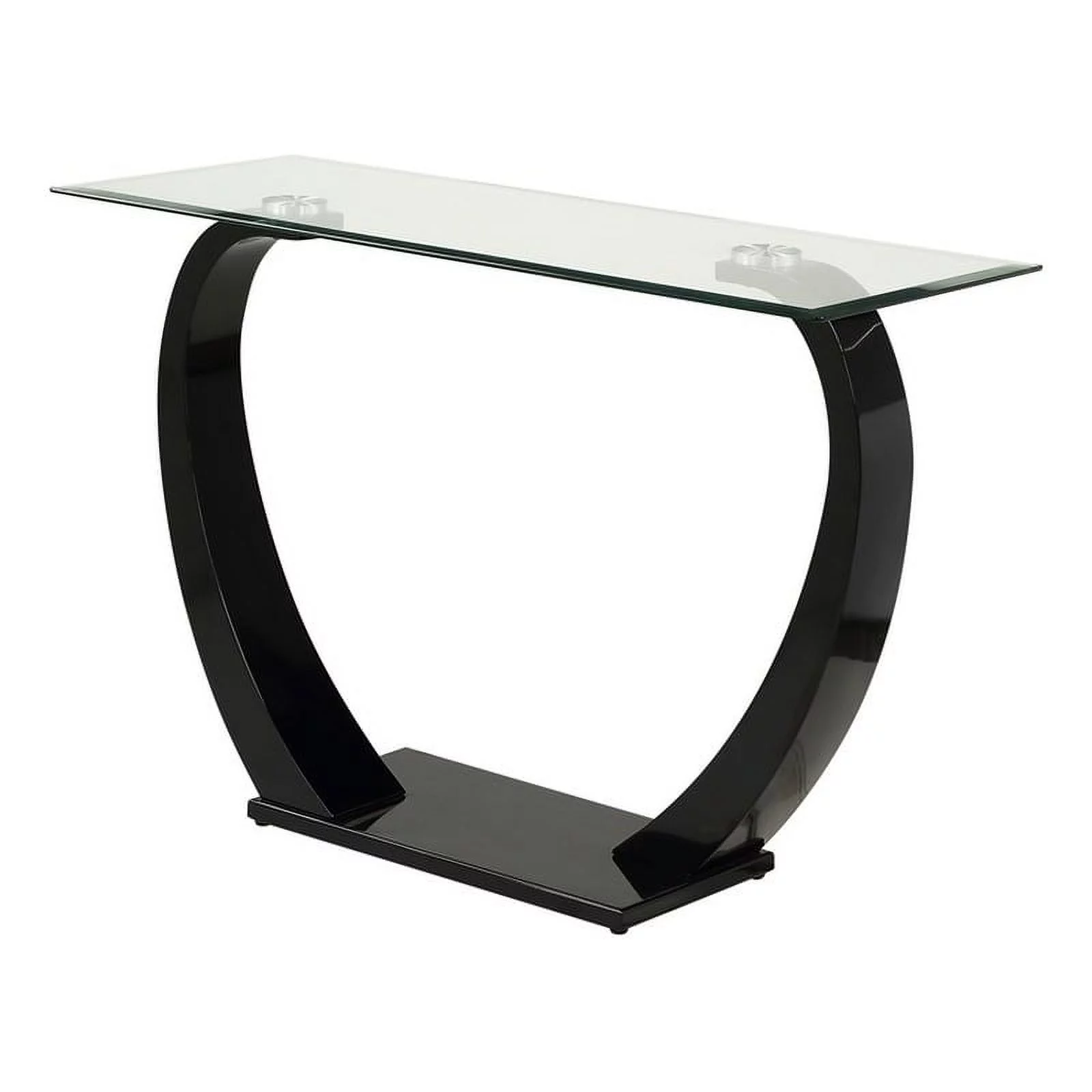 Furniture of America Navarre Glass Top Sofa Table with Black Base