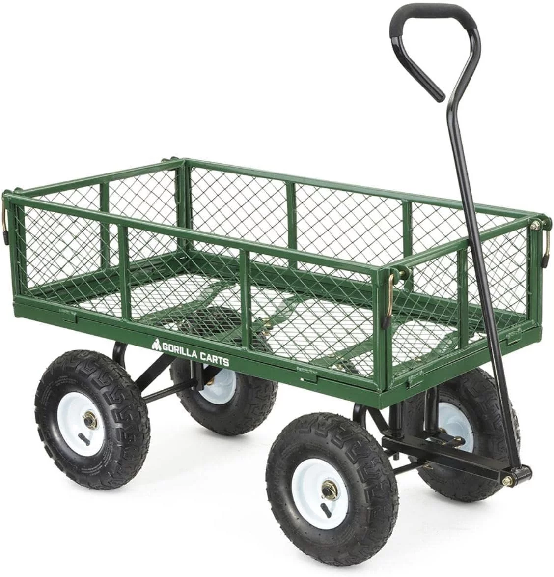 Gorilla Carts GOR400-COM Steel Garden Cart with Removable Sides, 400-lbs. Capacity, Green