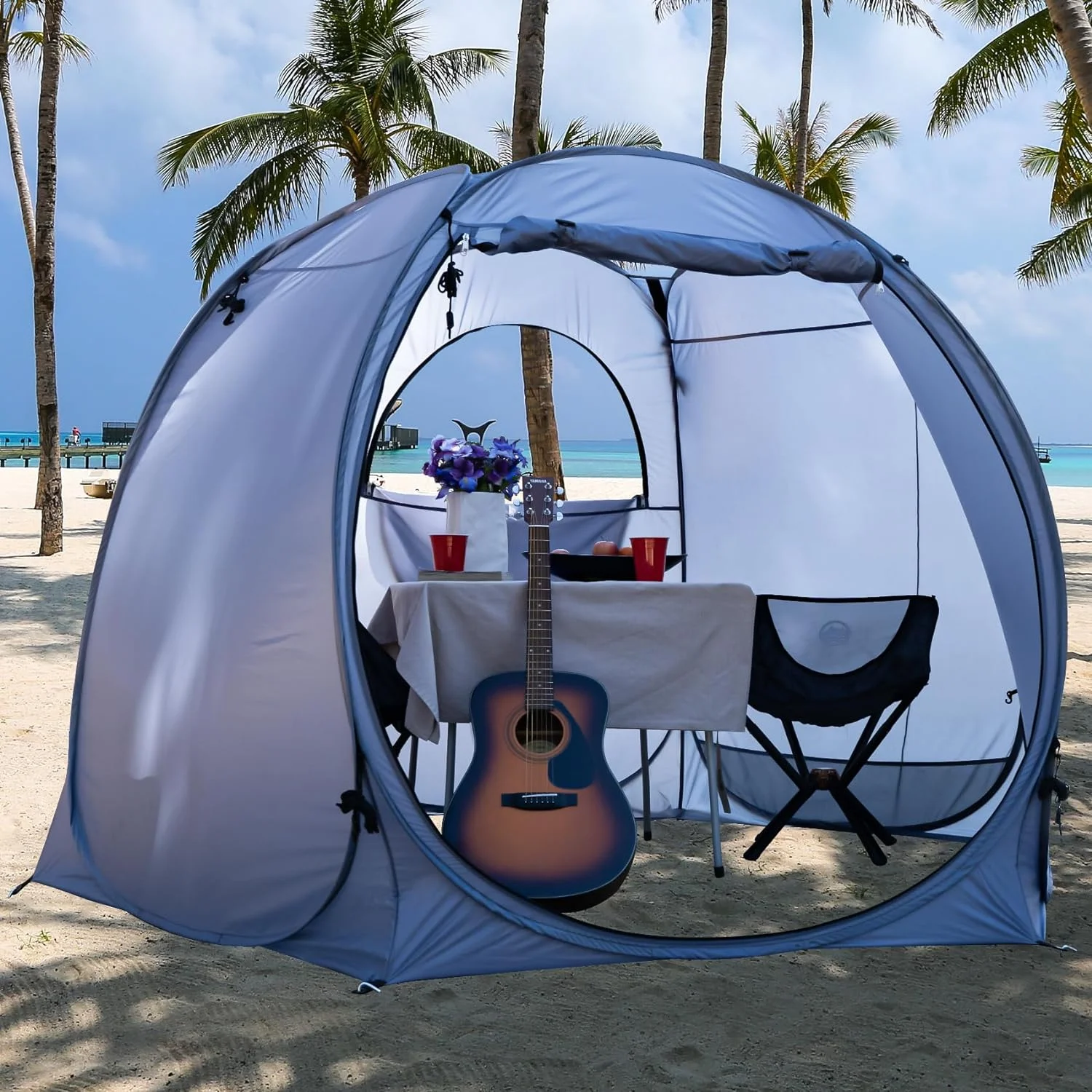 YILAN Multi-Functional Outdoor Pop-Up Sun Shelter Camping Tent Privacy Tent for Beach, UV Protection Changing Room Lightweight Screen Room House for 4 People