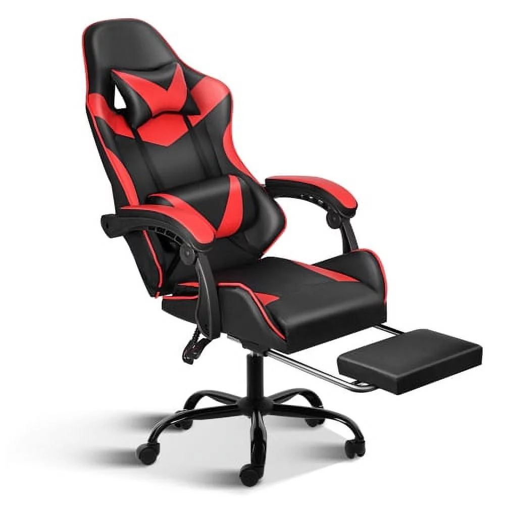 DremFaryoyo Racing Video Backrest and Seat Height Recliner Gaming Office High Back Computer Ergonomic Adjustable Swivel Chair  Without footrest  Black