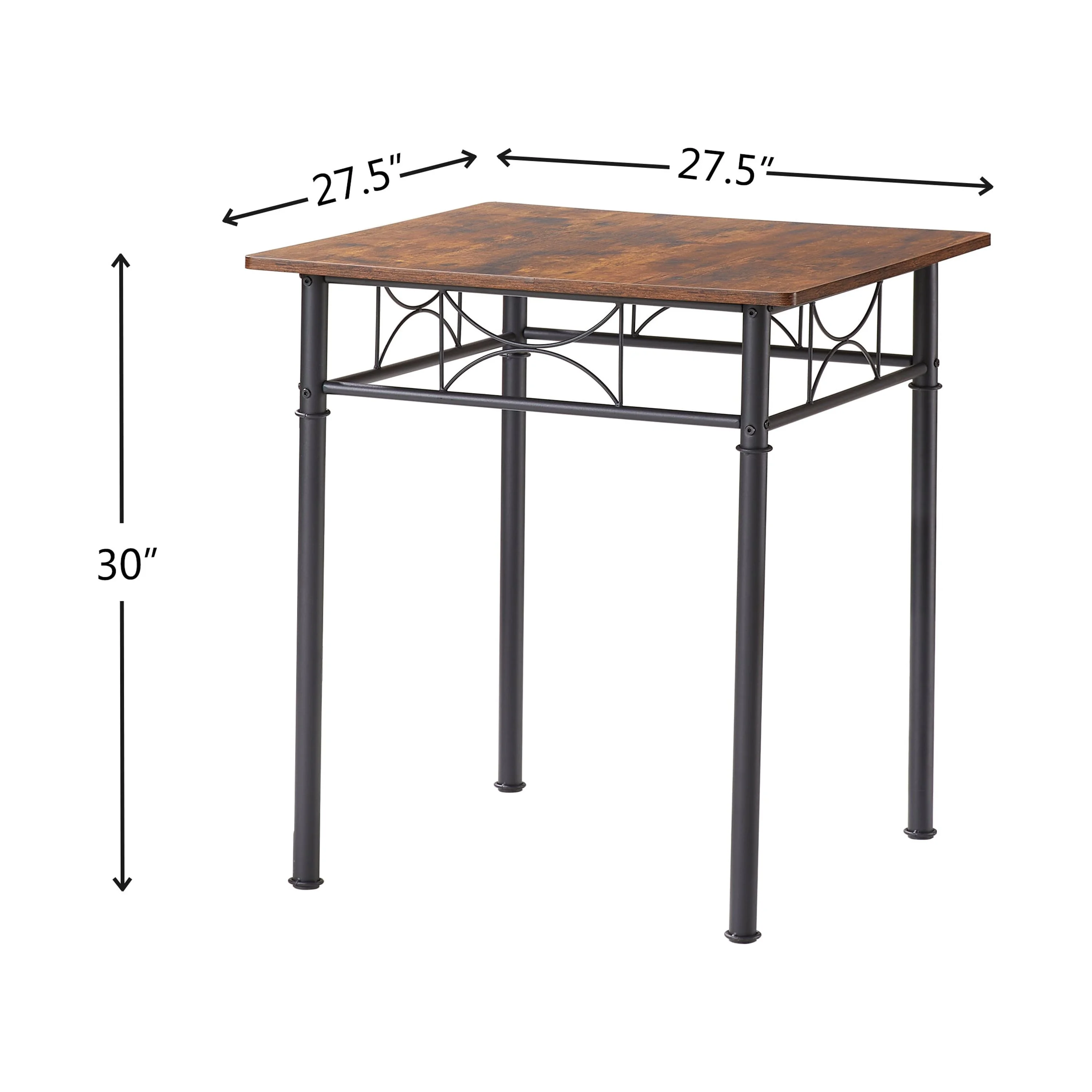 CoSoTower 3-Piece Kitchen Dining Room Table Set Retro Brown Chair