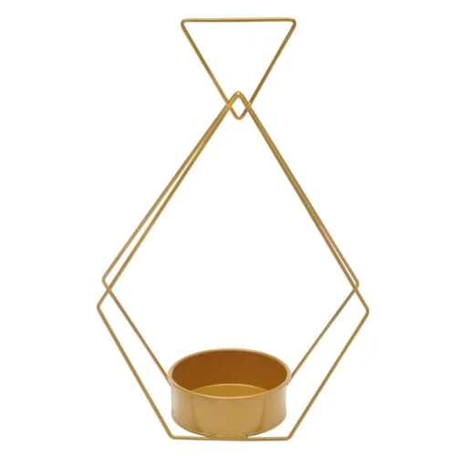 10 PCS Gold Diamond Shape Metal Flower Vases Tabletop Wedding Centerpieces Stand