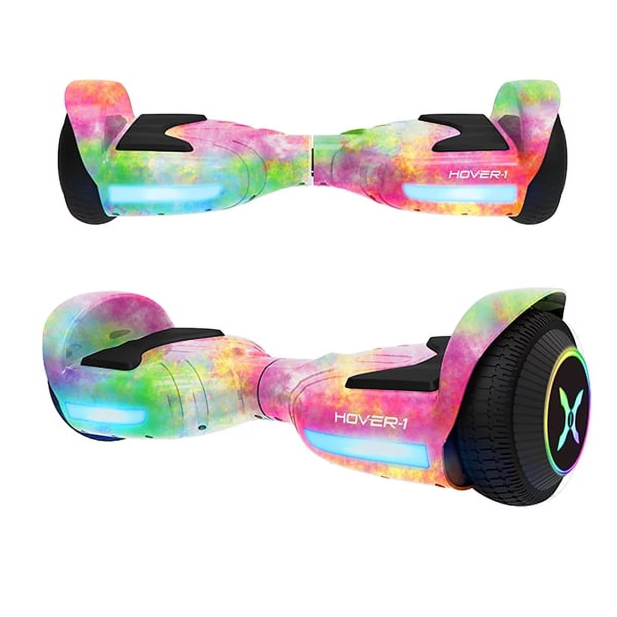 Hover-1 Rocket Hoverboard, Pink Tie Dye, LED Headlights, 7 MPH Max Speed, 160 lbs Max Weight, 3 Miles Max Distance