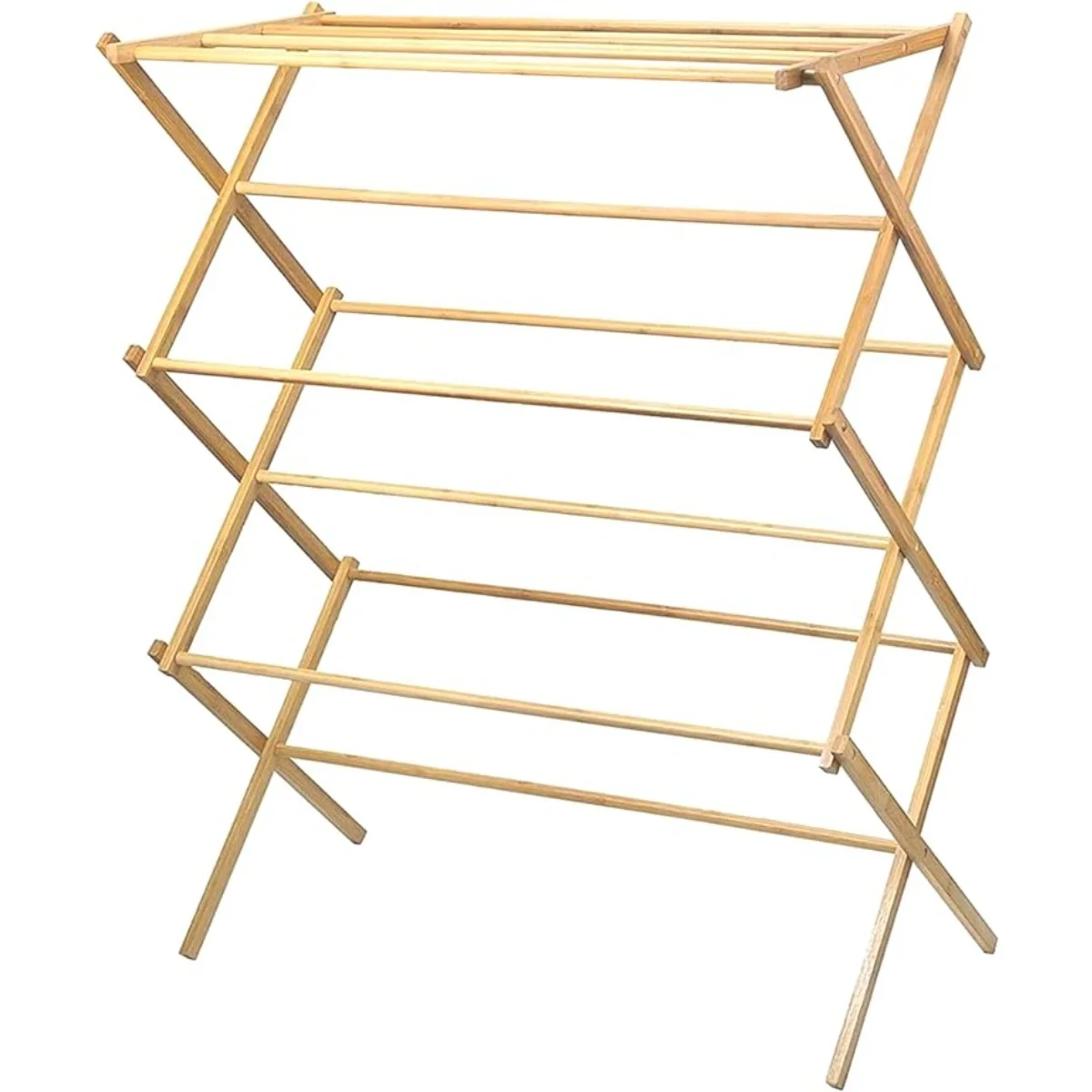 Collapsible Wooden Clothes Drying Rack for Laundry,Folding Bamboo Laundry Drying Rack for Drying Clothes - Heavy Duty Pre Assembled