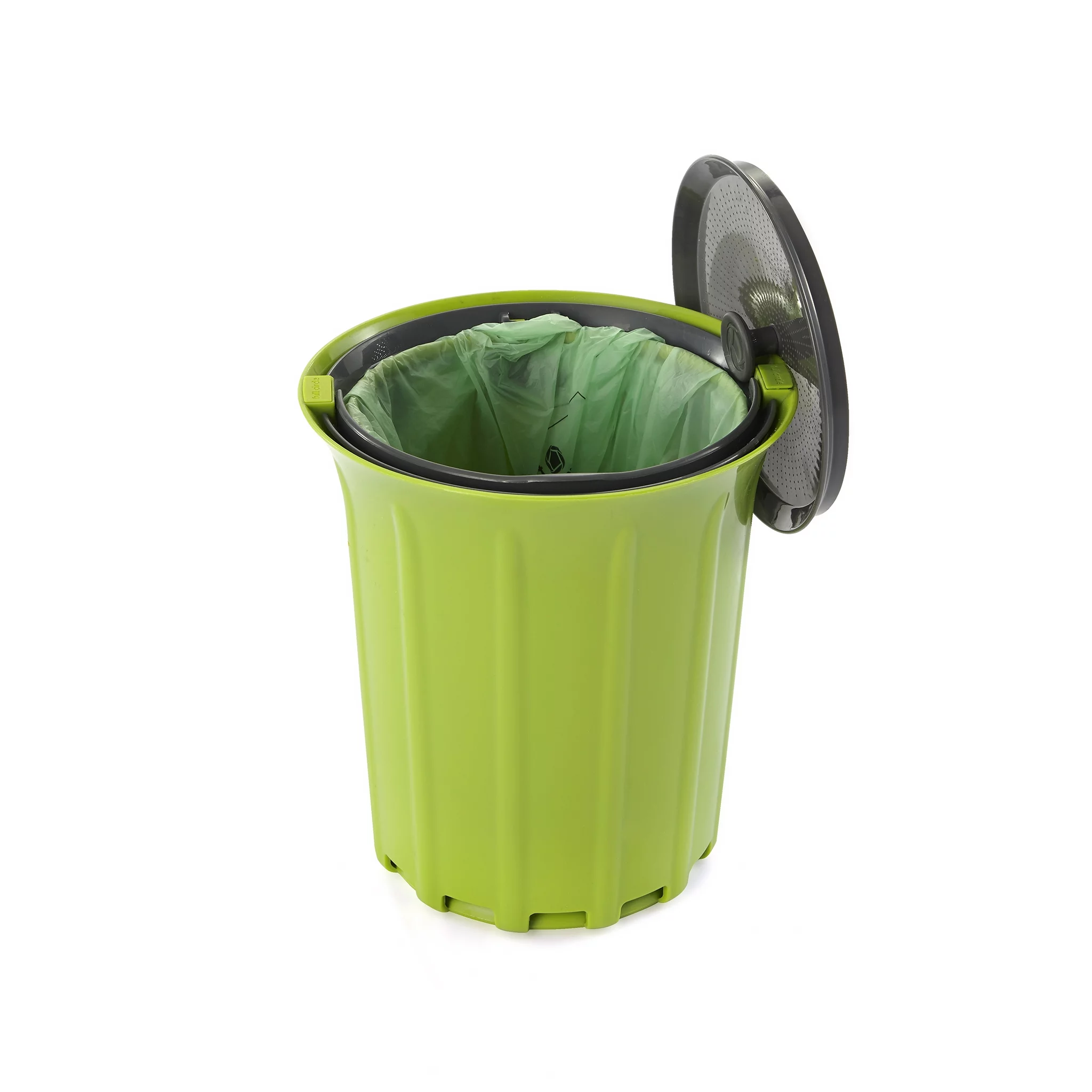Full Circle Breeze Compact Odor-Free Kitchen Countertop Composter - 0.85 Gallon - Green & Slate Material Plastic-Metal-Plastic-Metal