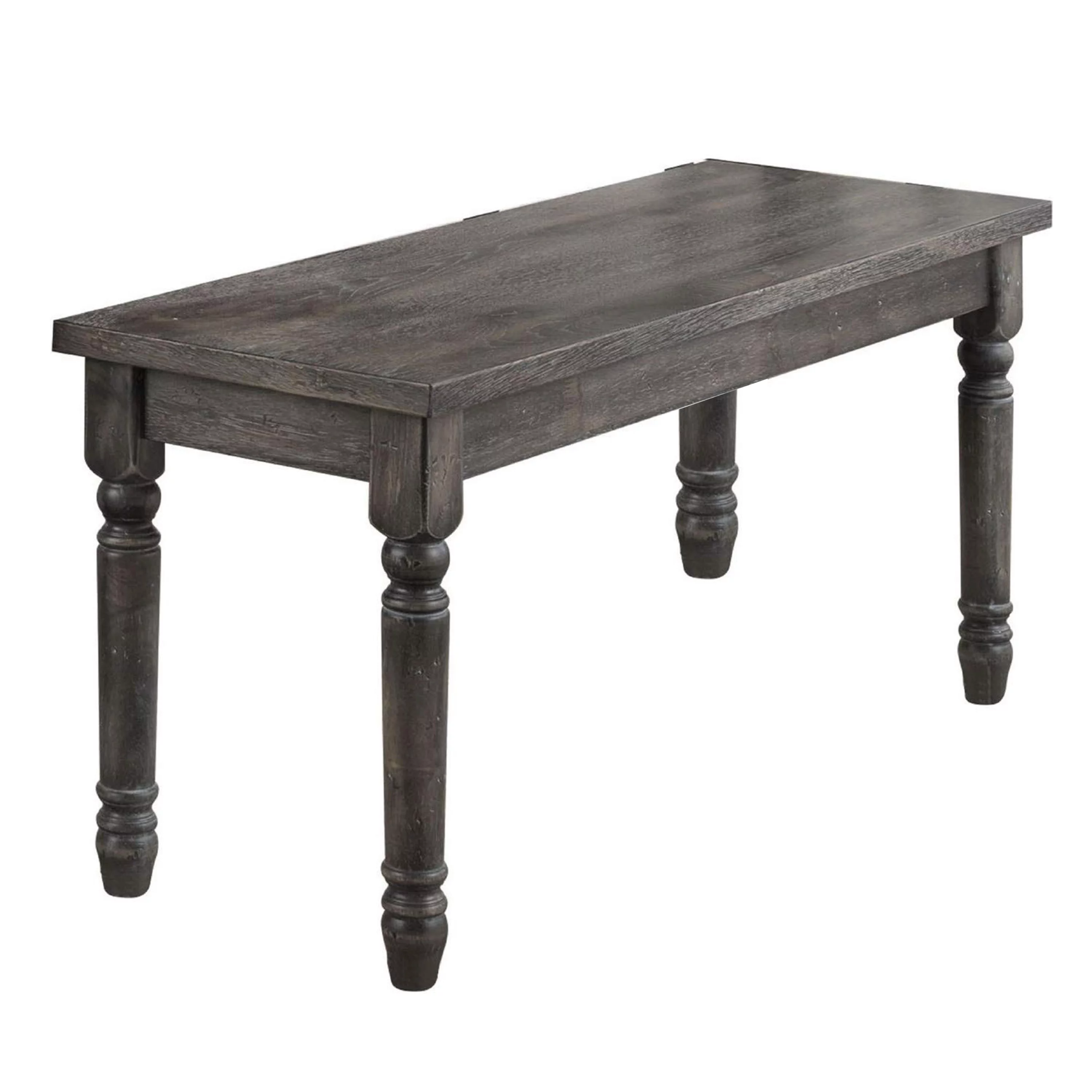 ACME Wallace Rectangular Wood Top Dining Table in Weathered Gray