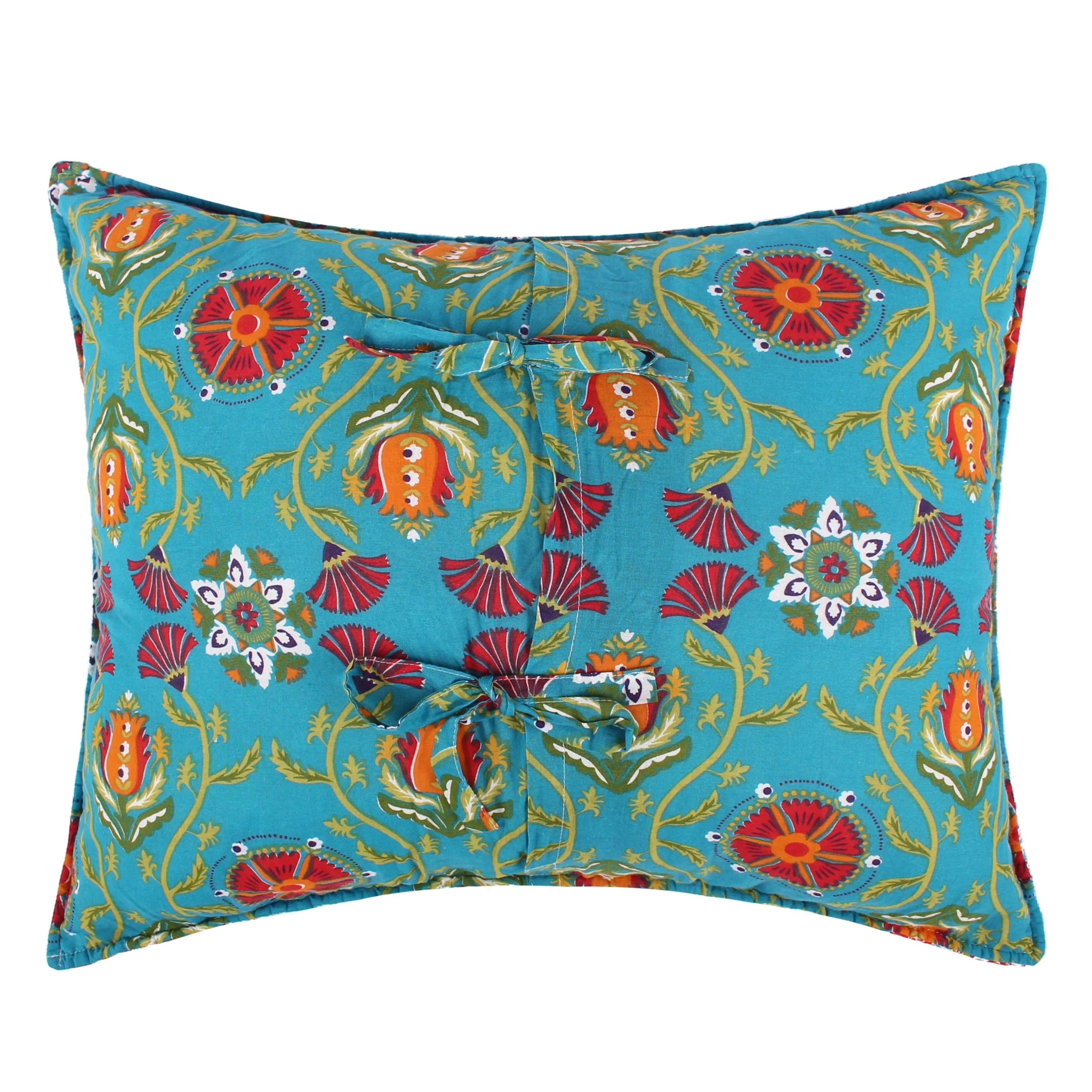 Greenland Home Fashions  Thalia 100% Cotton, Vevlet-Embellished Pillow Shams (Set of 2) Standard