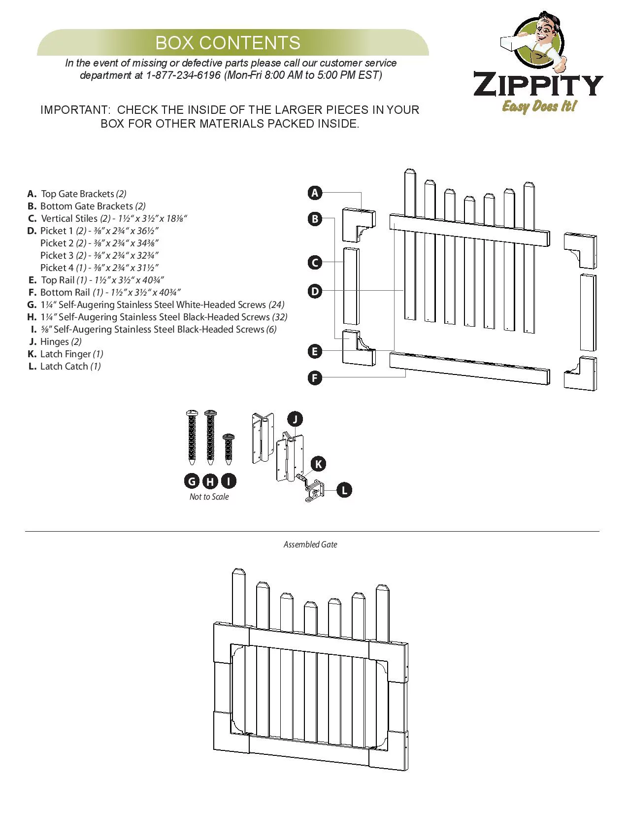 All American Vinyl Picket Gate