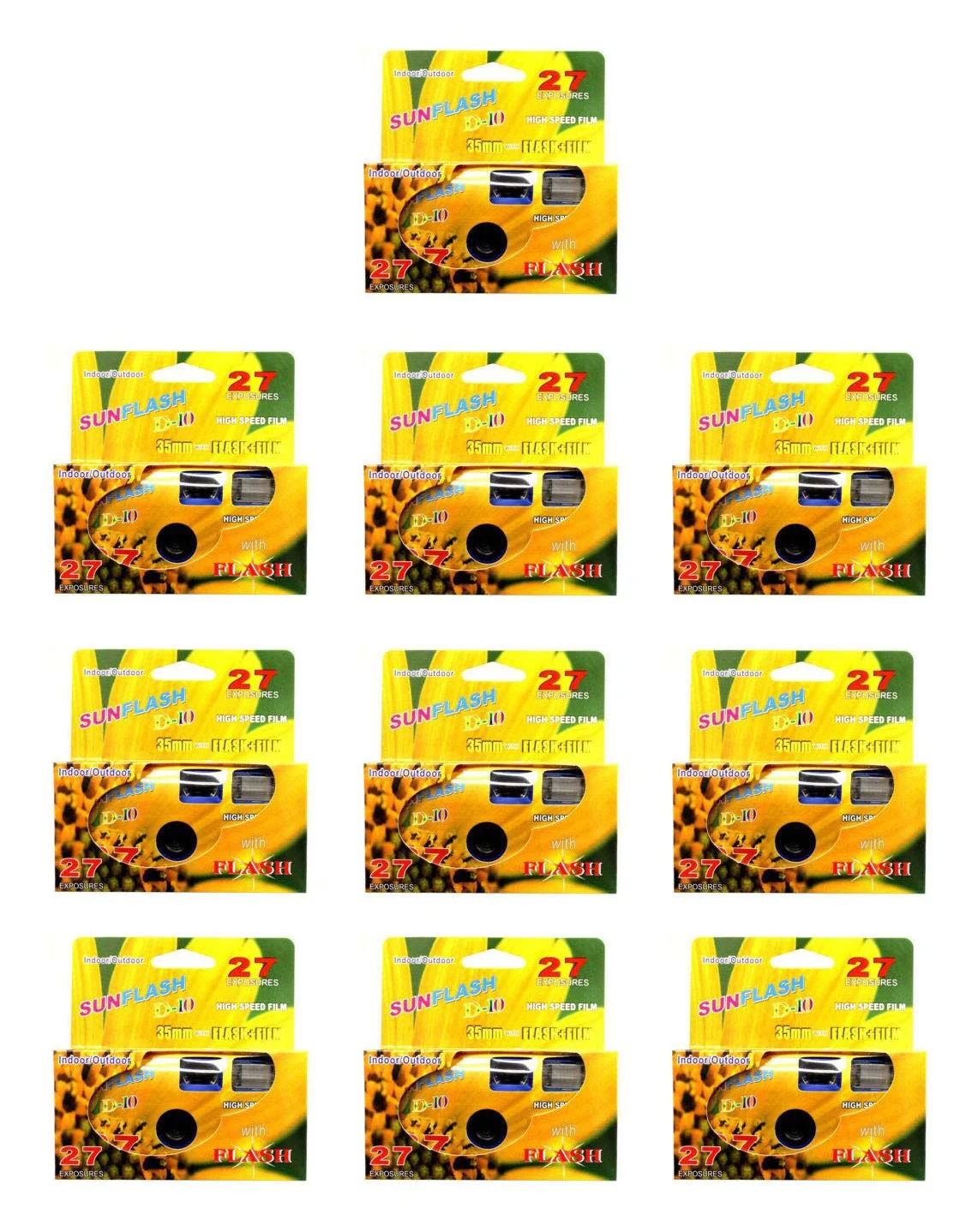 10 pACK Of Kodak HD Power Flash One-Time Use 35mm Disposable Camera 27exp