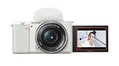 Restored Sony Alpha ZV-E10 - APS-C Interchangeable Lens Mirrorless Vlog Camera Kit - White (Refurbished)