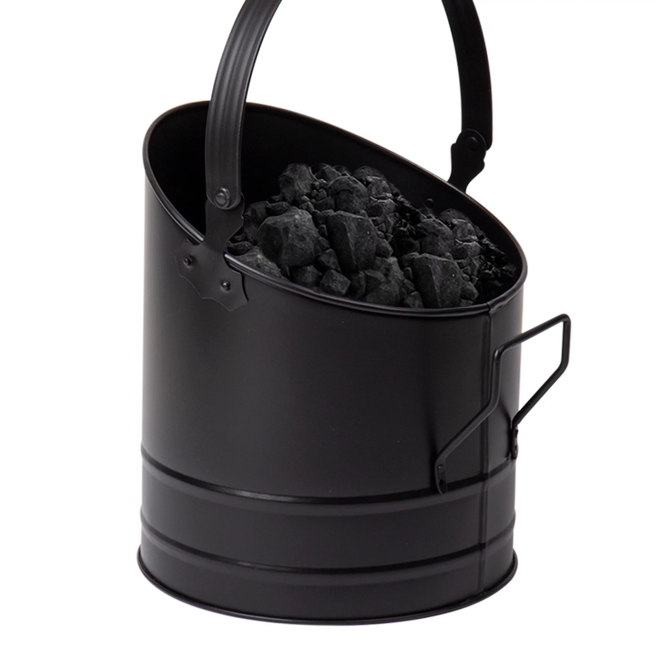 Mind Reader Fireplace Ash Bucket, 6L (1.5 gal) Capacity, Metal, 9 L x 9 W x 10.5 H, Black