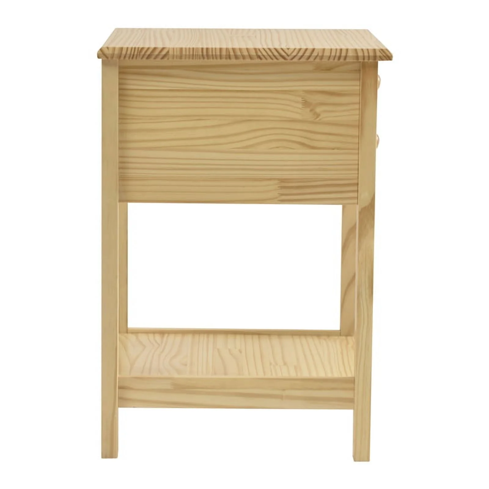 Home Square Solid Pine Wood 2 Drawer Nightstand in White & Natural - Set of 2