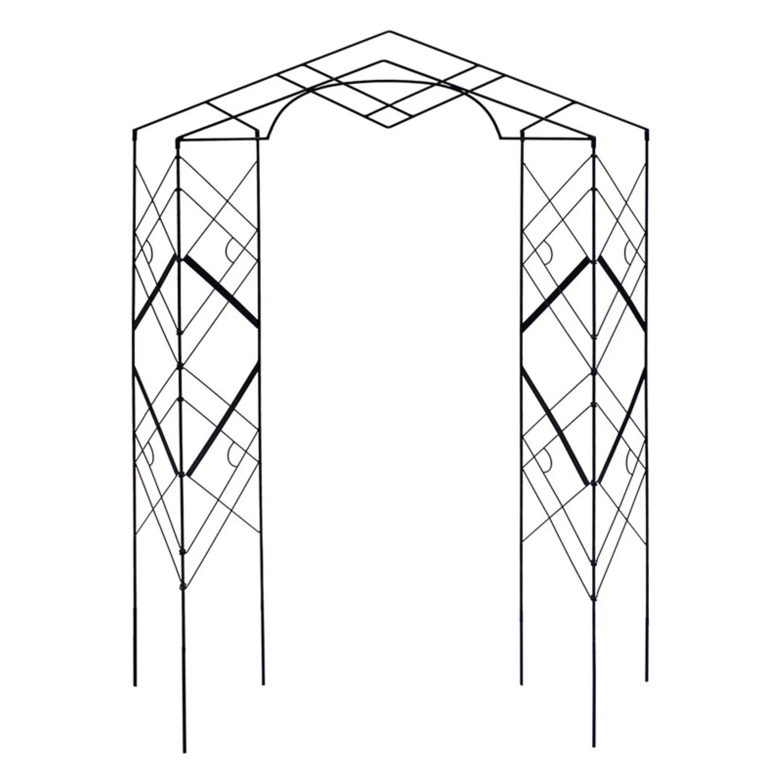 Achla Designs FT-46 Athena Wrought Iron Graphite Garden Trellis
