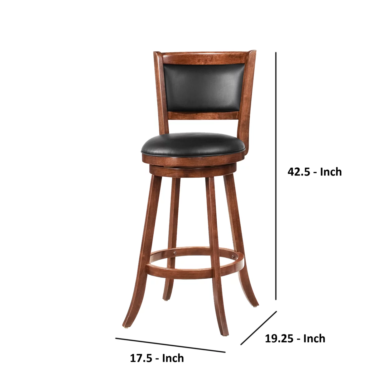 Broxton Upholstered Swivel Bar Stools Chestnut and Black (Set of 2)