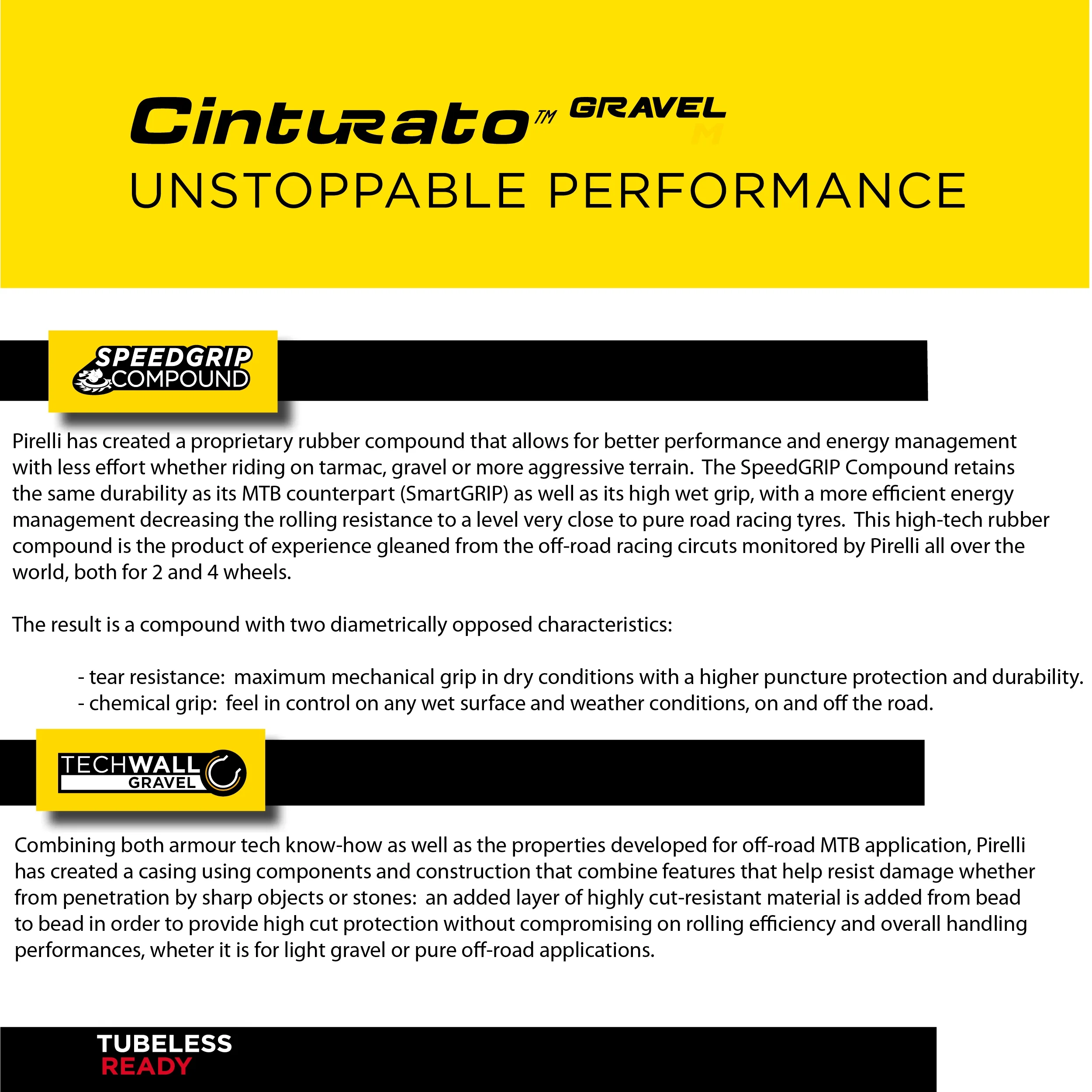 Pirelli Cinturato GRAVEL M Classic 45-584 (650x45c) Gravel Bicycle Tire + SmarTUBE 33/45-622 Presta 60mm - 1 Pack