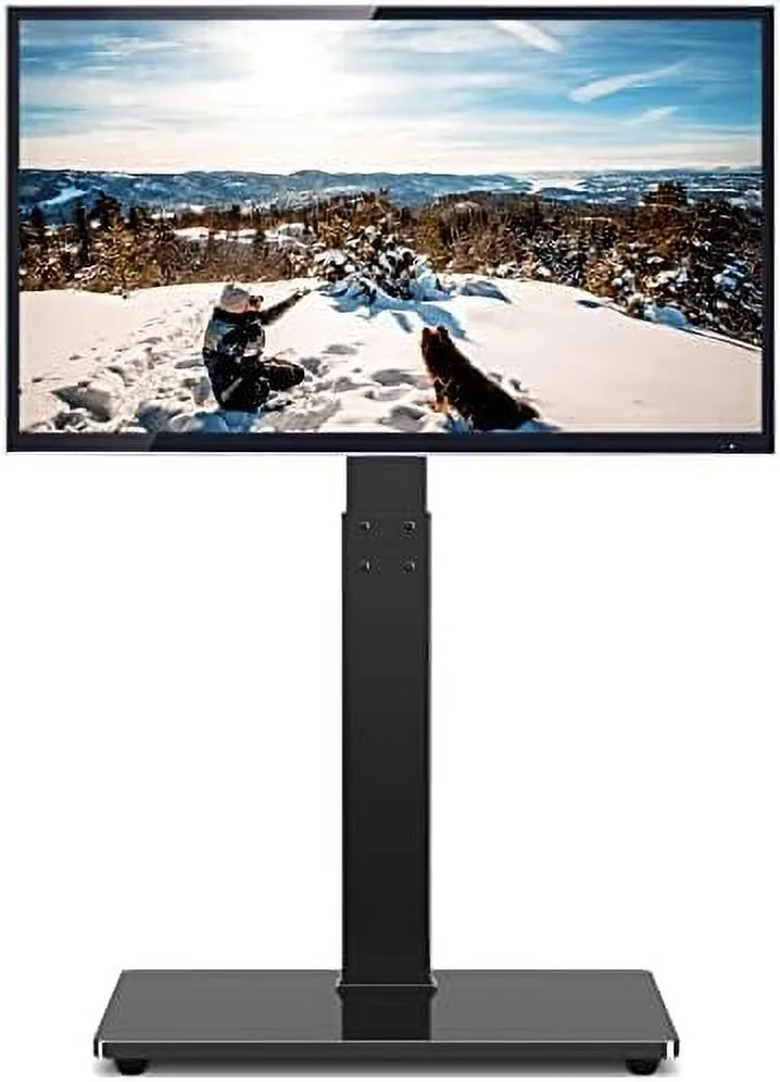 TJCGDTY Floor TV Stand for 32-75 Inch Plasma LCD LED OLED  Panel or Curved Screen TVs  Universal Corner TV Stand with Swivel Mount  Adjustable Height and Sturdy Wood Base  White