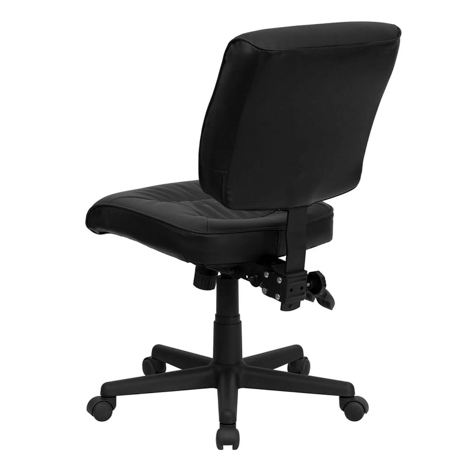 Emma + Oliver Mid-Back Black LeatherSoft Multifunction Swivel Ergonomic Task Office Chair