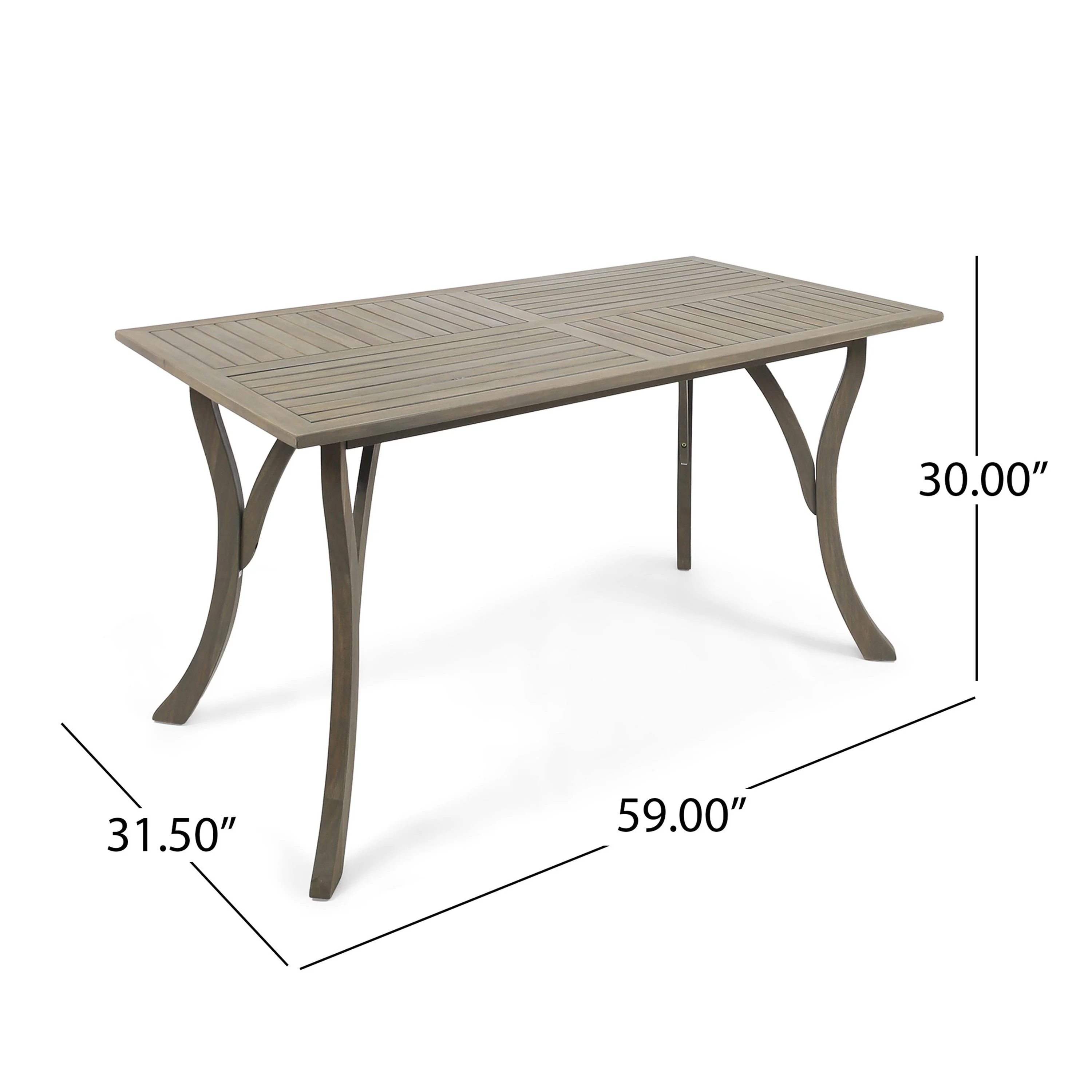 Craya Patio Wood Dining Table -  Gray