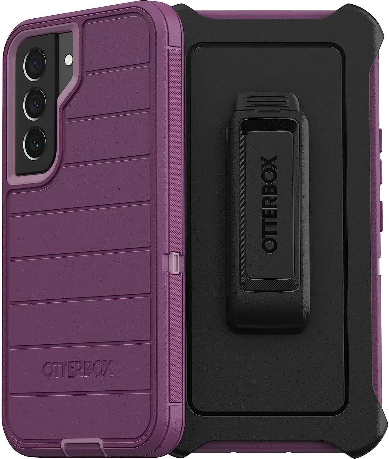 OtterBox Defender Series Case for Samsung Galaxy S21 FE 5G Only - Holster Clip Included - Microbial Defense Protection - Non-Retail Packaging - Happy Purple