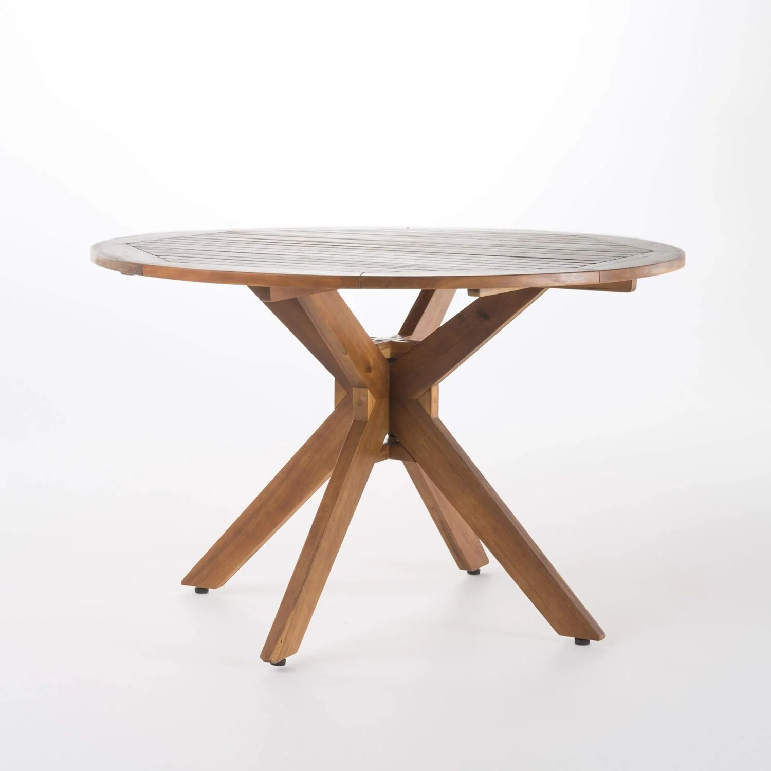 Stamford Outdoor Acacia Wood Round Dining Table, Teak Finish