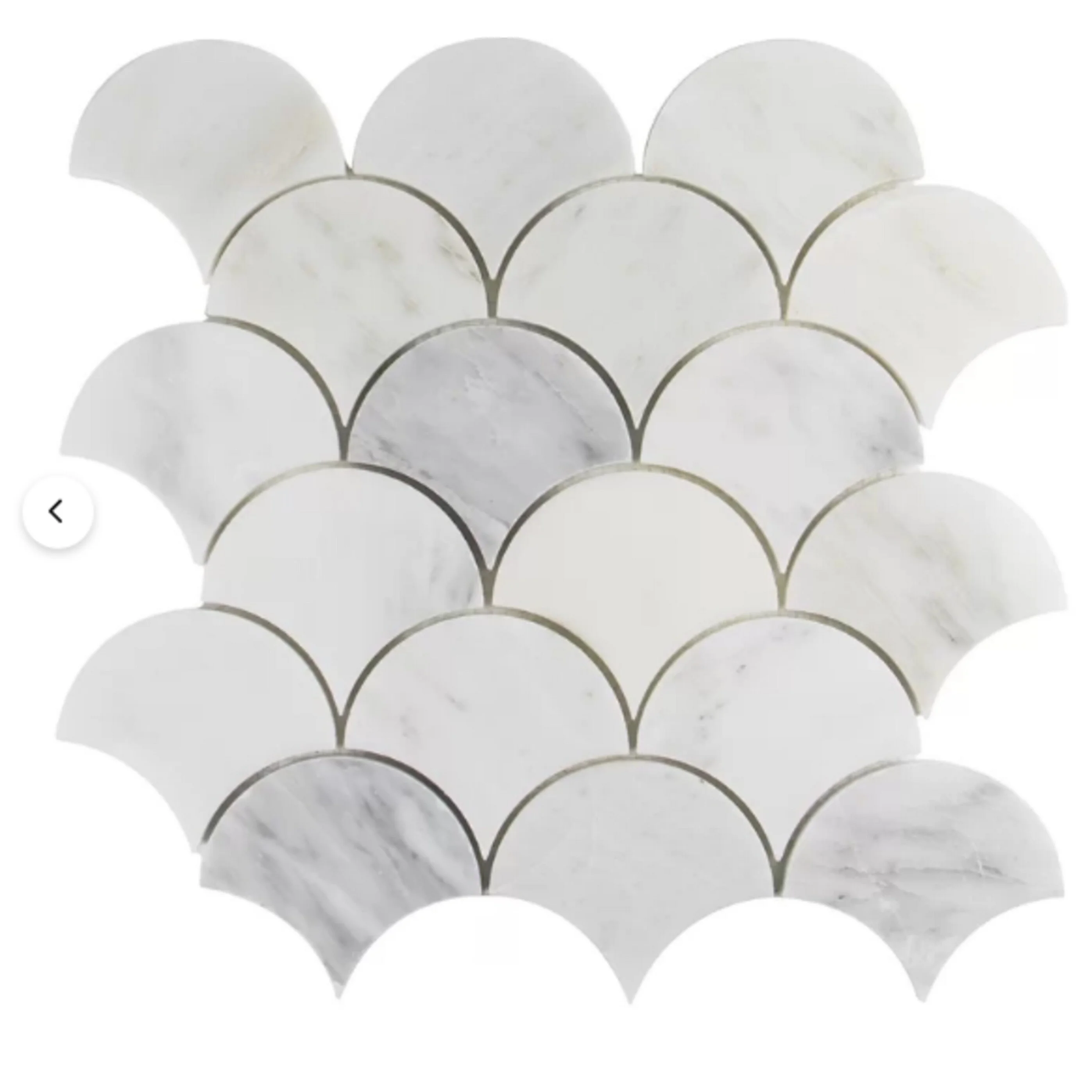Natural Marble Stone Mosaic Backsplash Tile (Set of 10pc) FishScale