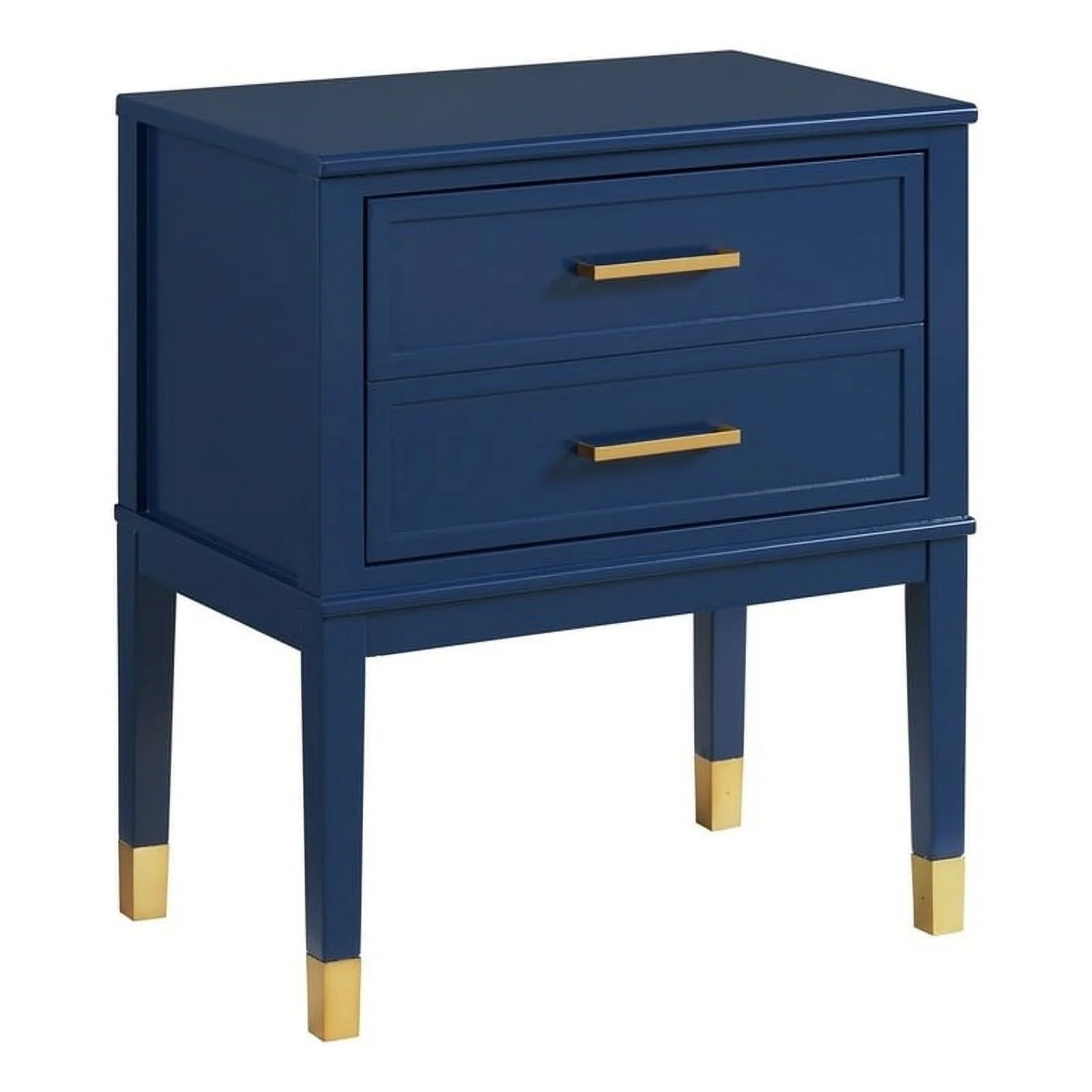 Pemberly Row Traditional Rectangular Side Table in Navy Finish
