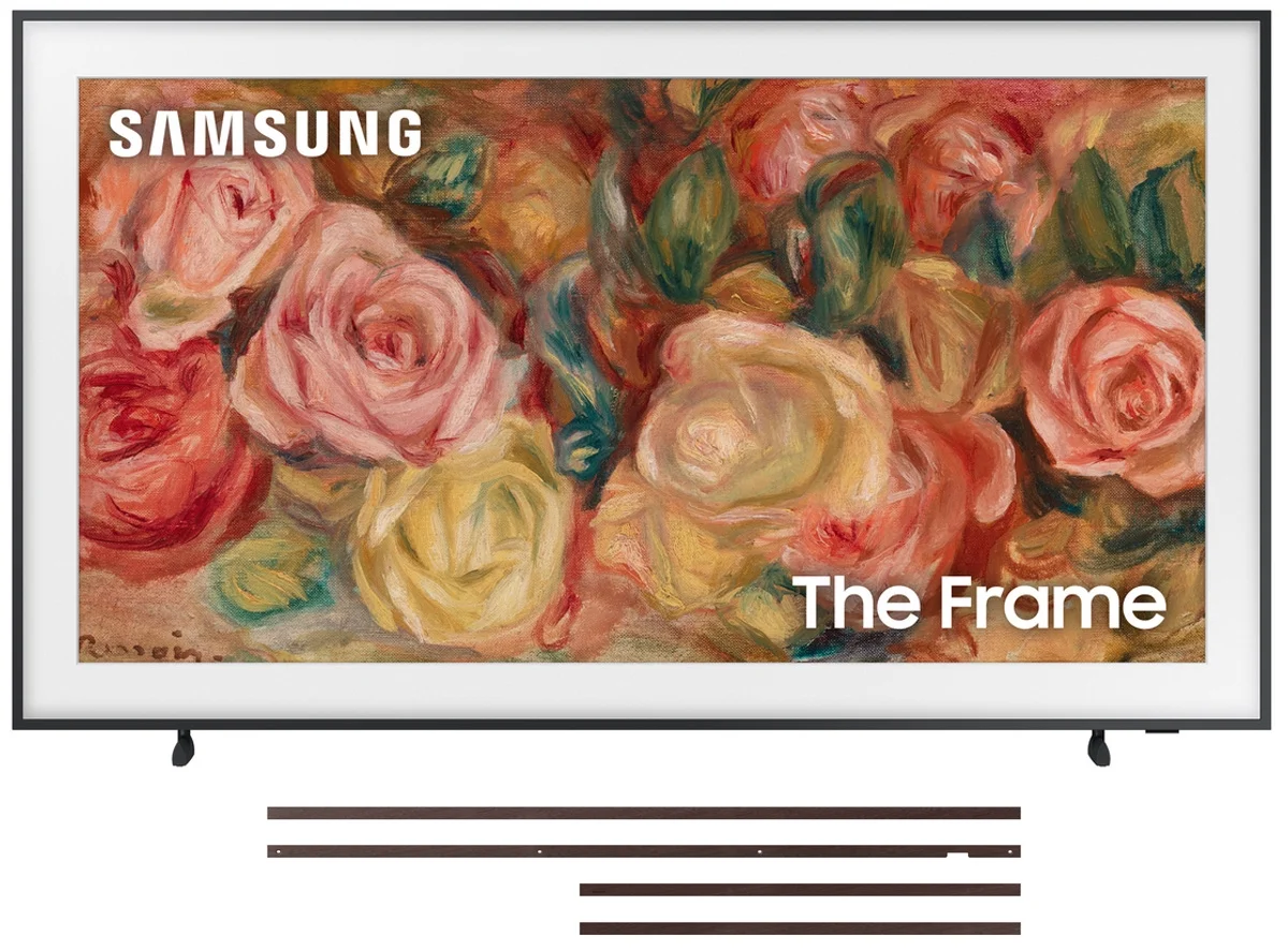 Samsung QN43LS03DAFXZA 43 Inch The Frame 4K Smart Quantum HDR TV with a Samsung VG-SCFA43BWB 43 Inch The Frame Customizable Bezel - Modern Brown (2024)