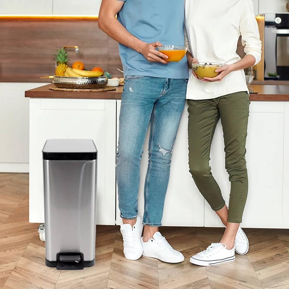 Better Homes & Gardens 7.9 Gallon Trash Can Stainless Steel Kitchen Trash Can