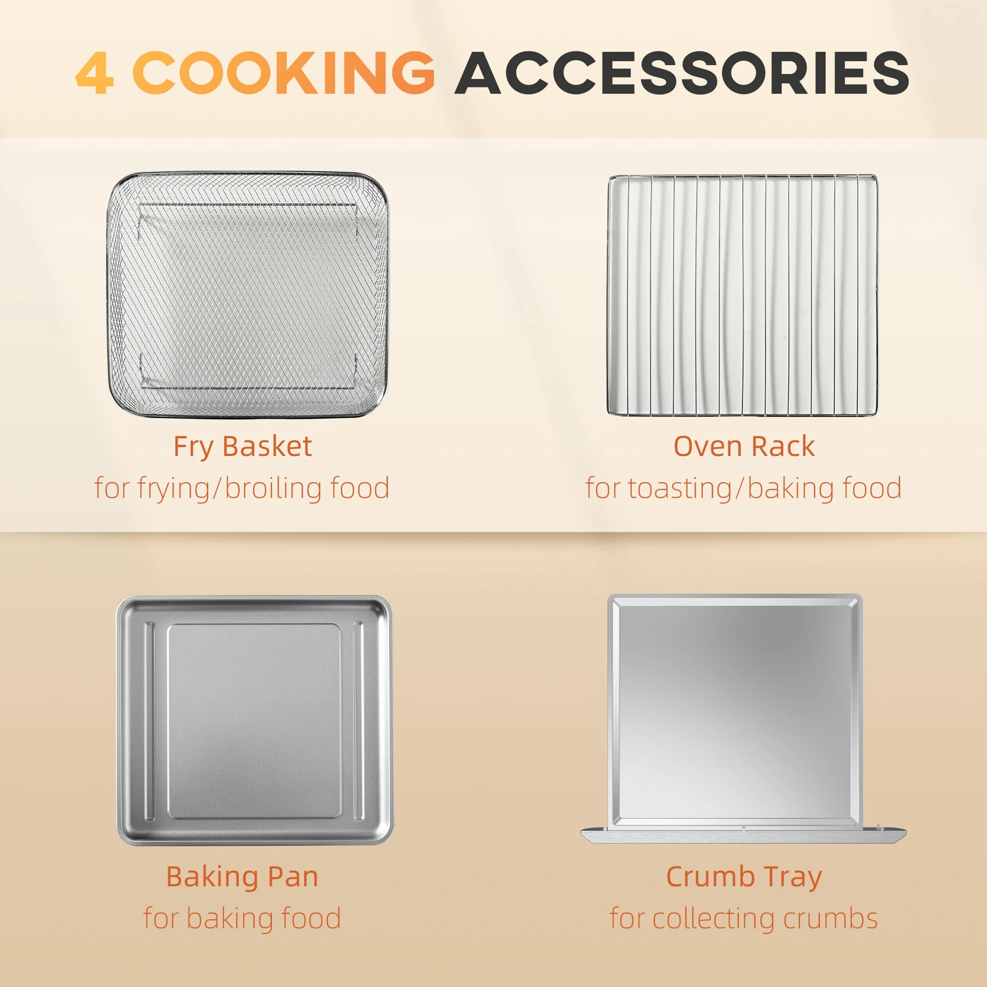 Homlixry Air Fryer Toaster Oven, 1800W 21QT Large Convection Oven Countertop, 4 Slice, 9