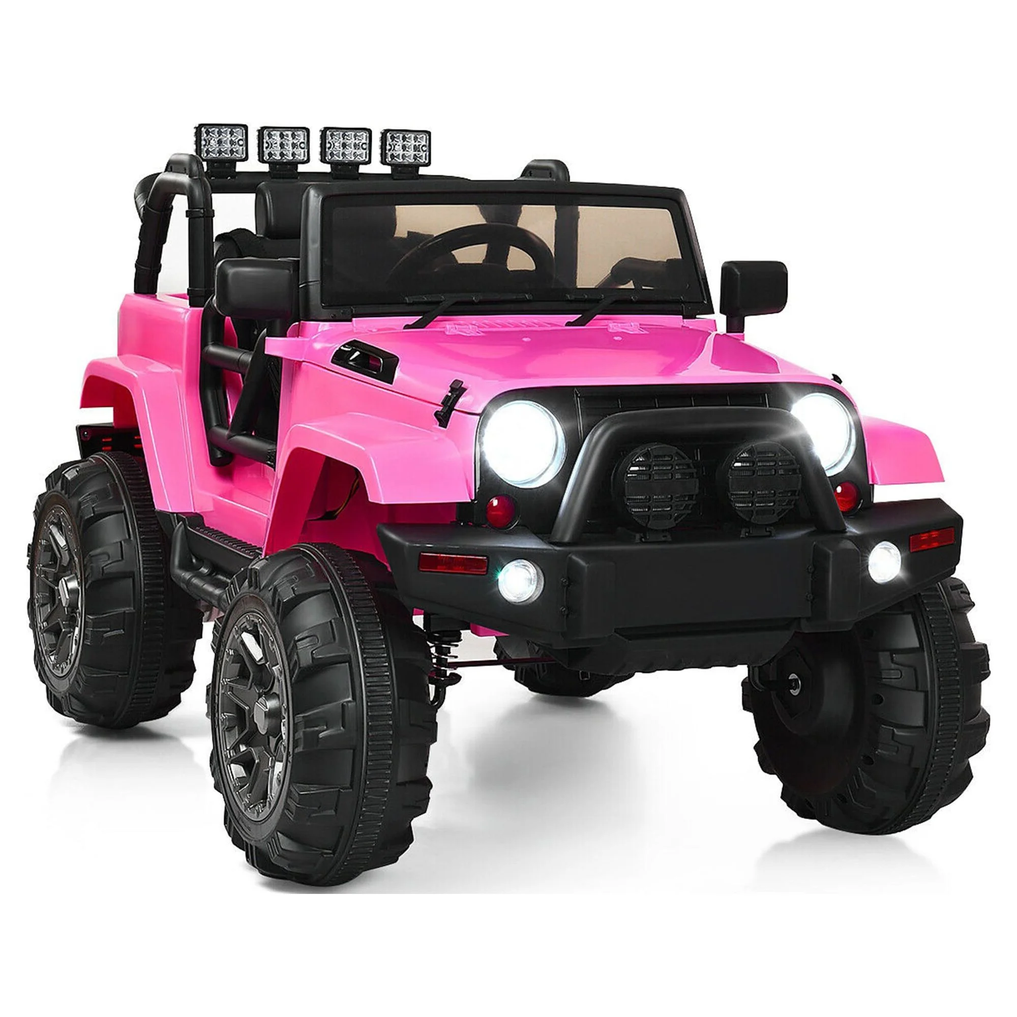 Gymax Electric 12V Kids Ride-on Car Truck Parent Control with 2.4 GHZ Remote Control Pink
