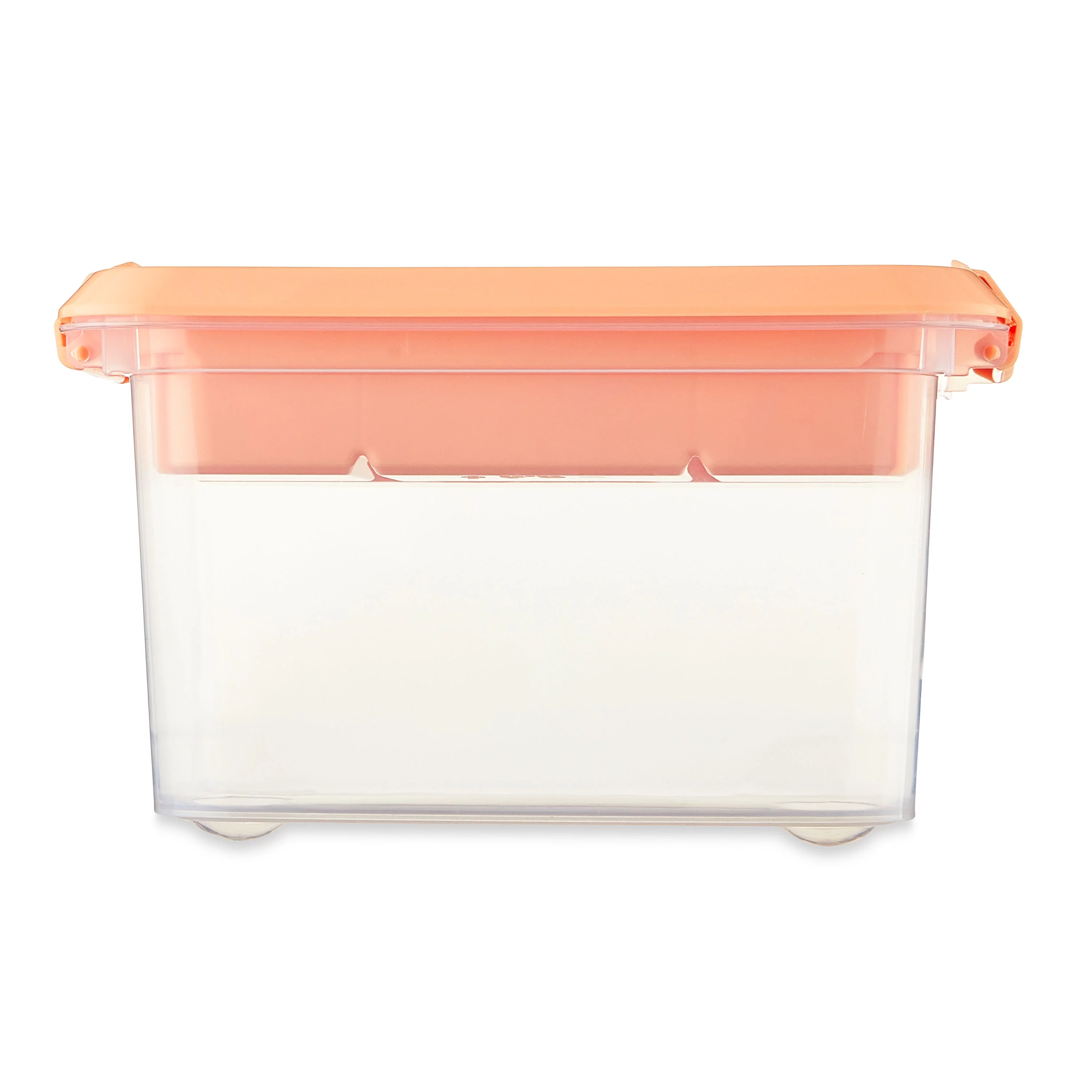 Pen + Gear 6.2-Quart Plastic Latch Storage Box File Organizer, Icy Peach