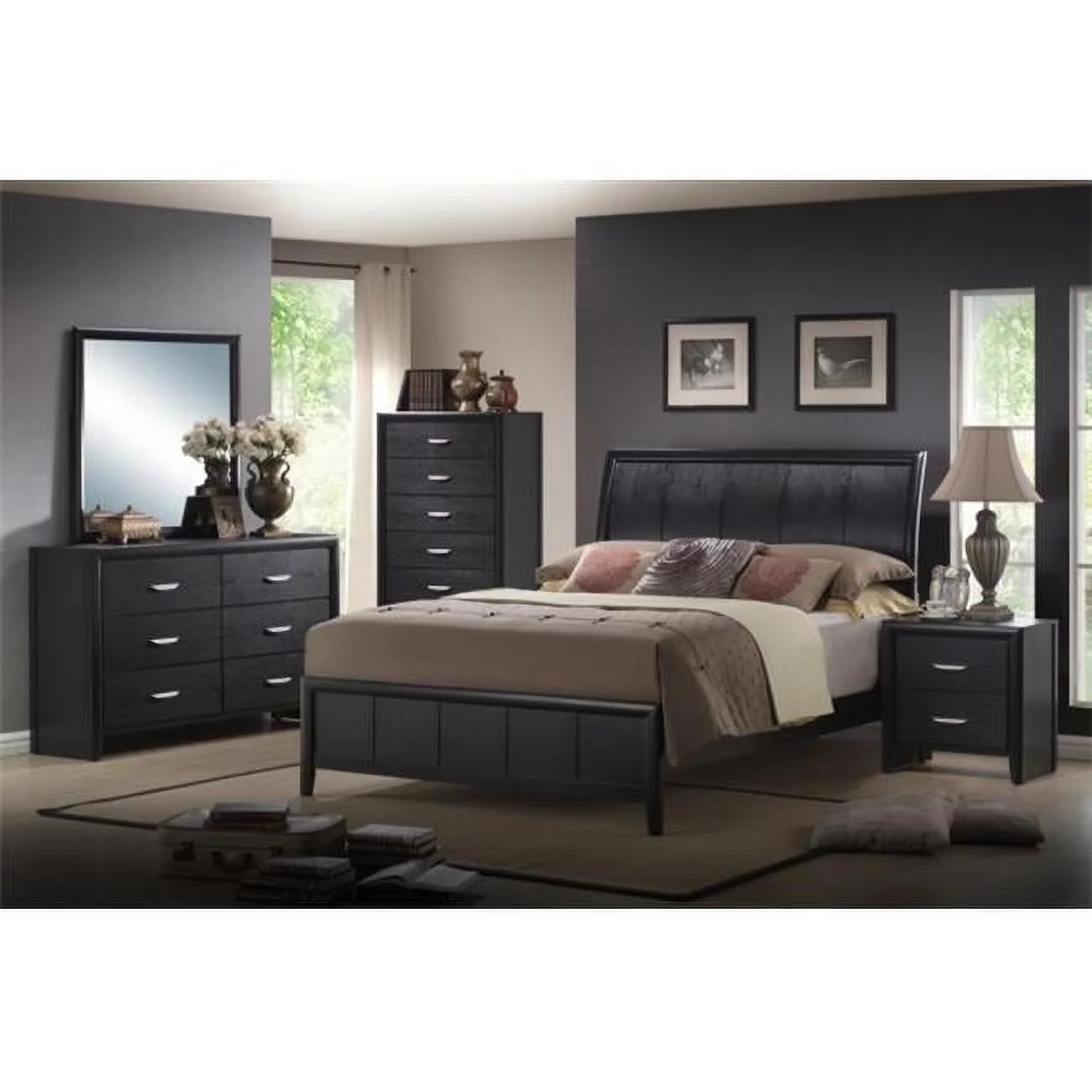 Myco Furniture  Black Monet 6 Drawer Dresser