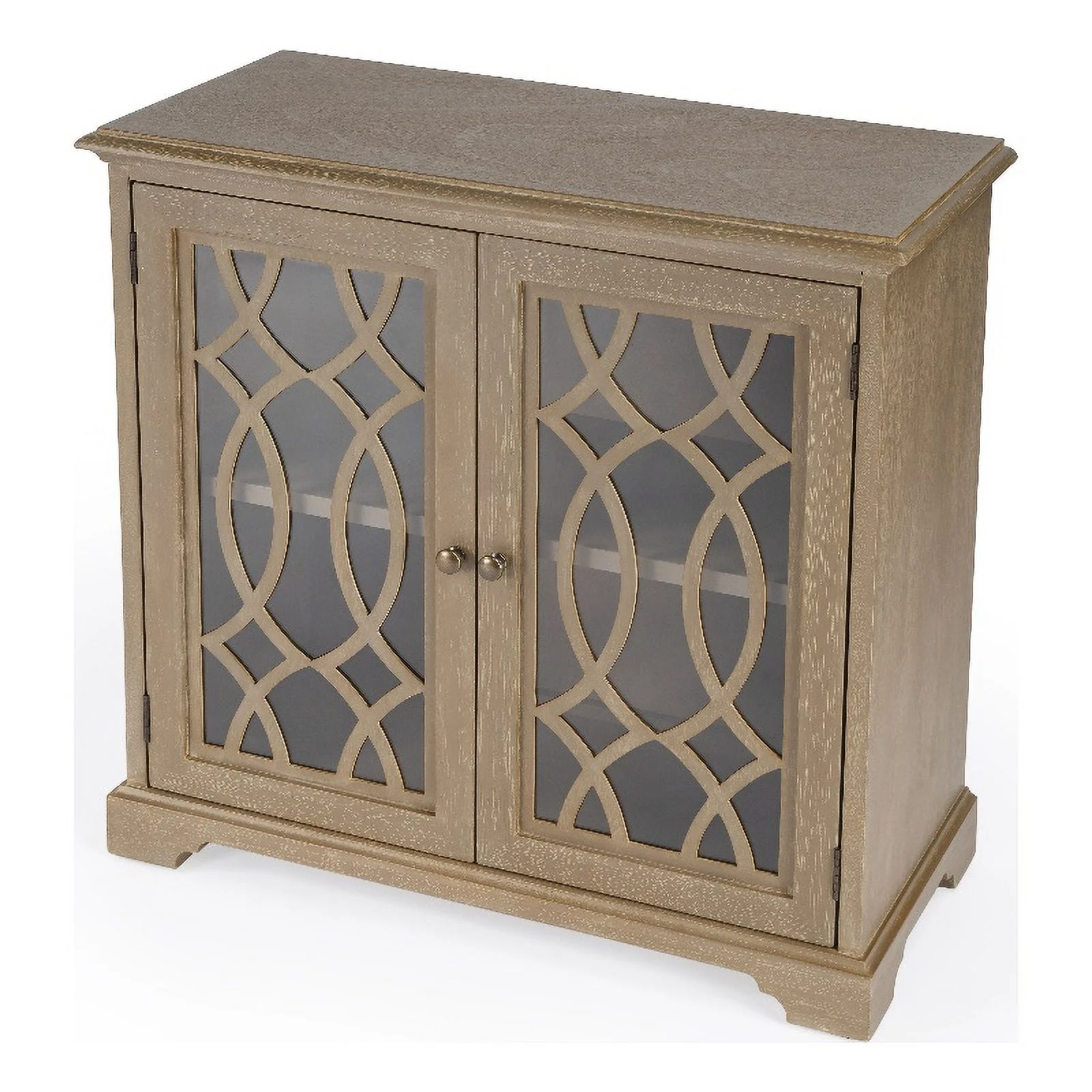 Bowery Hill Traditional Wooden 2 Door Cabinet in Brown Finish