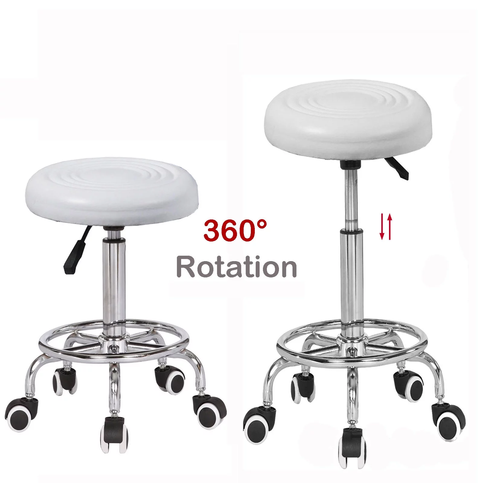 Zimtown Adjustable Rolling Swivel Salon Stool Chair Bar Stool, for Tattoo Massage Facial Spa