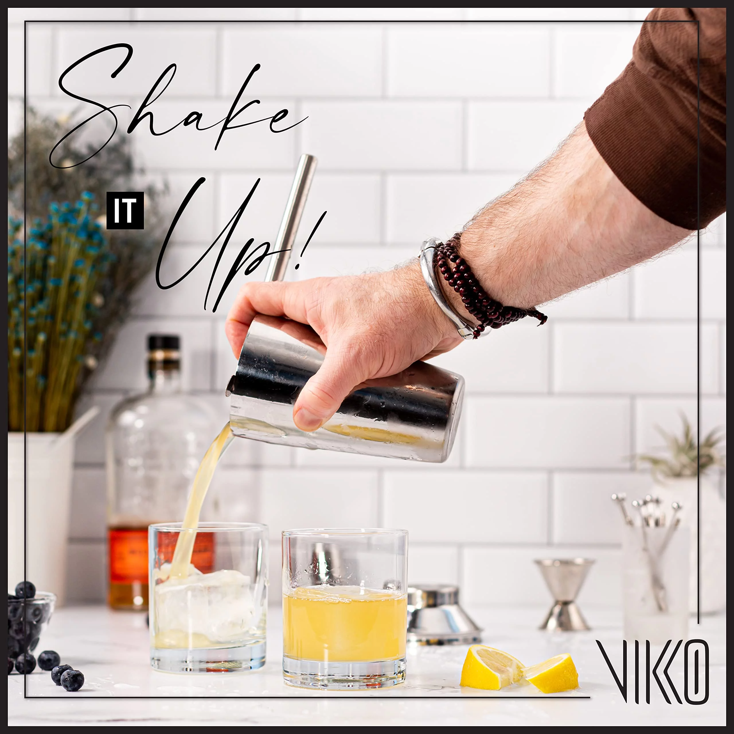 Vikko Whiskey Glasses, 10.25 Oz Scotch Glasses, Set of 6 Old Fashioned Glasses, Crystal Clear Bar Glass, Sturdy Base